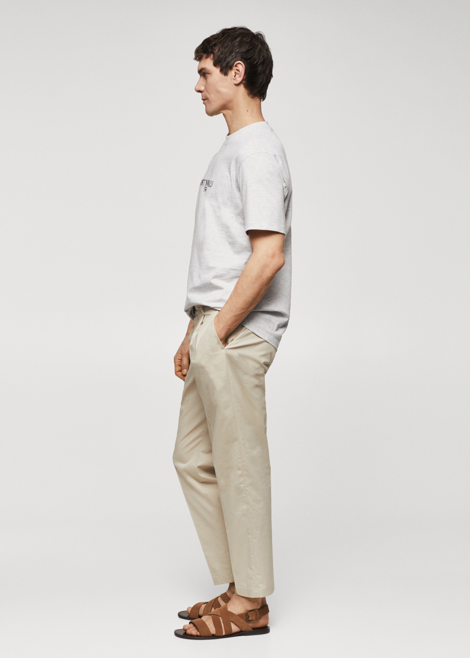 Embroidered cotton message t-shirt - Details of the article 2