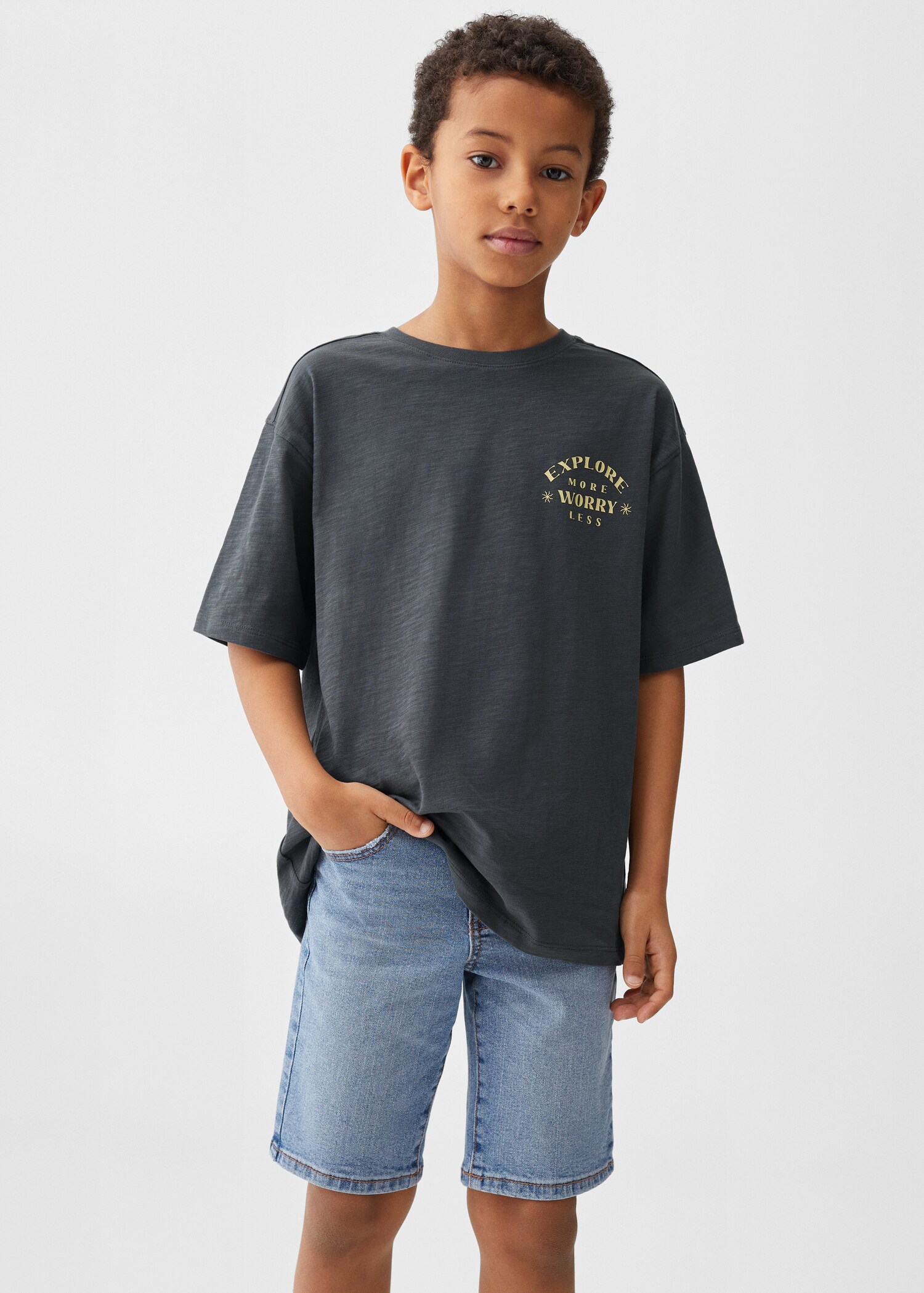 T-shirt coton imprimé - Plan moyen