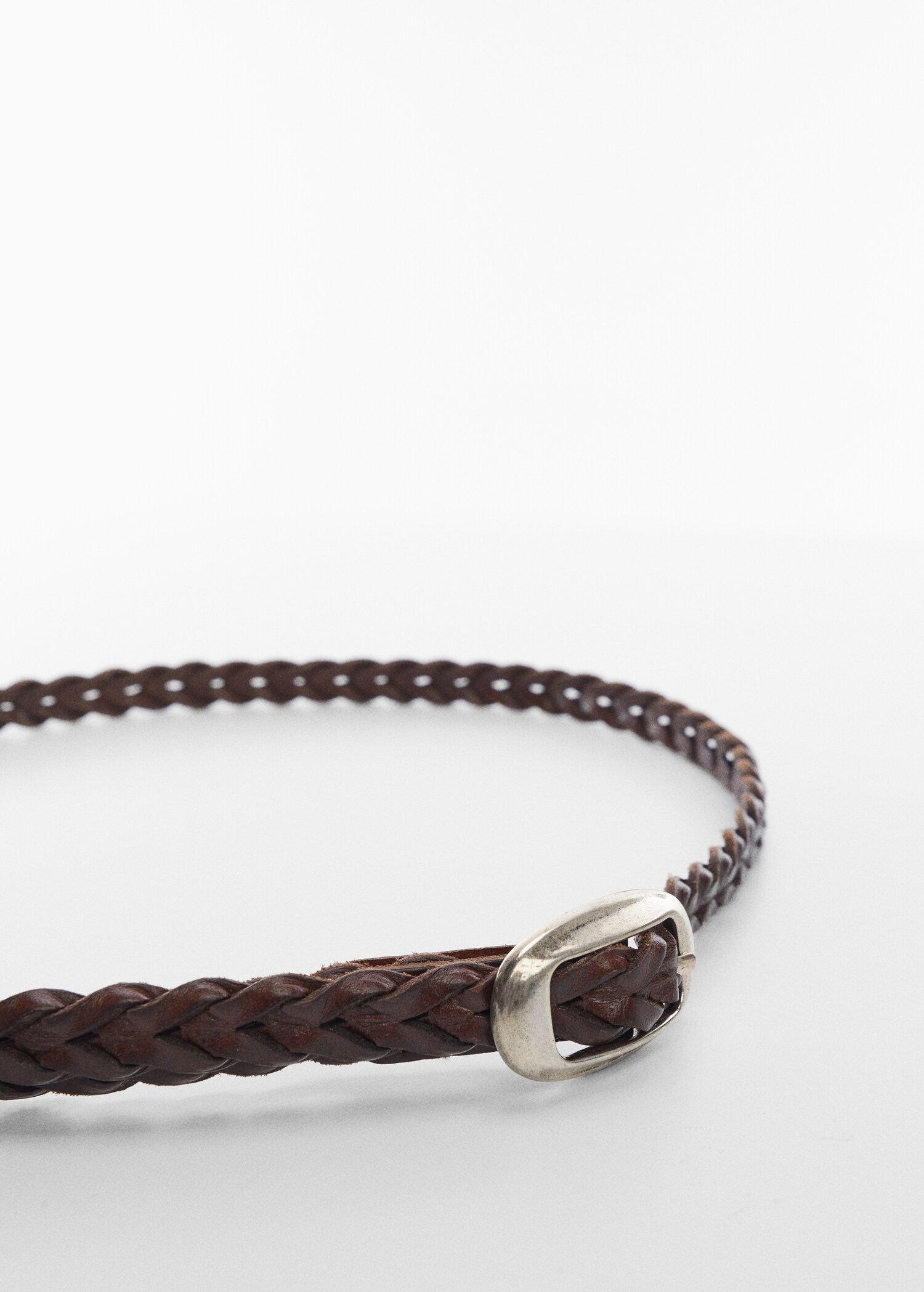 Braided leather belt - Medium plane