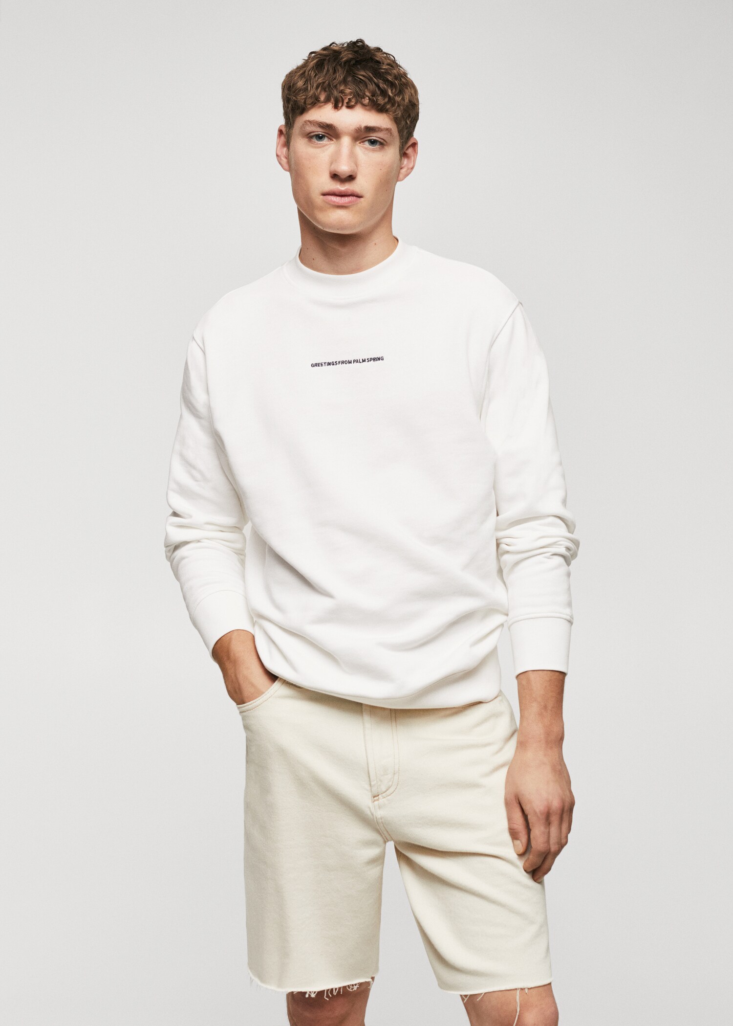Gemustertes Baumwoll-Sweatshirt - Mittlere Ansicht