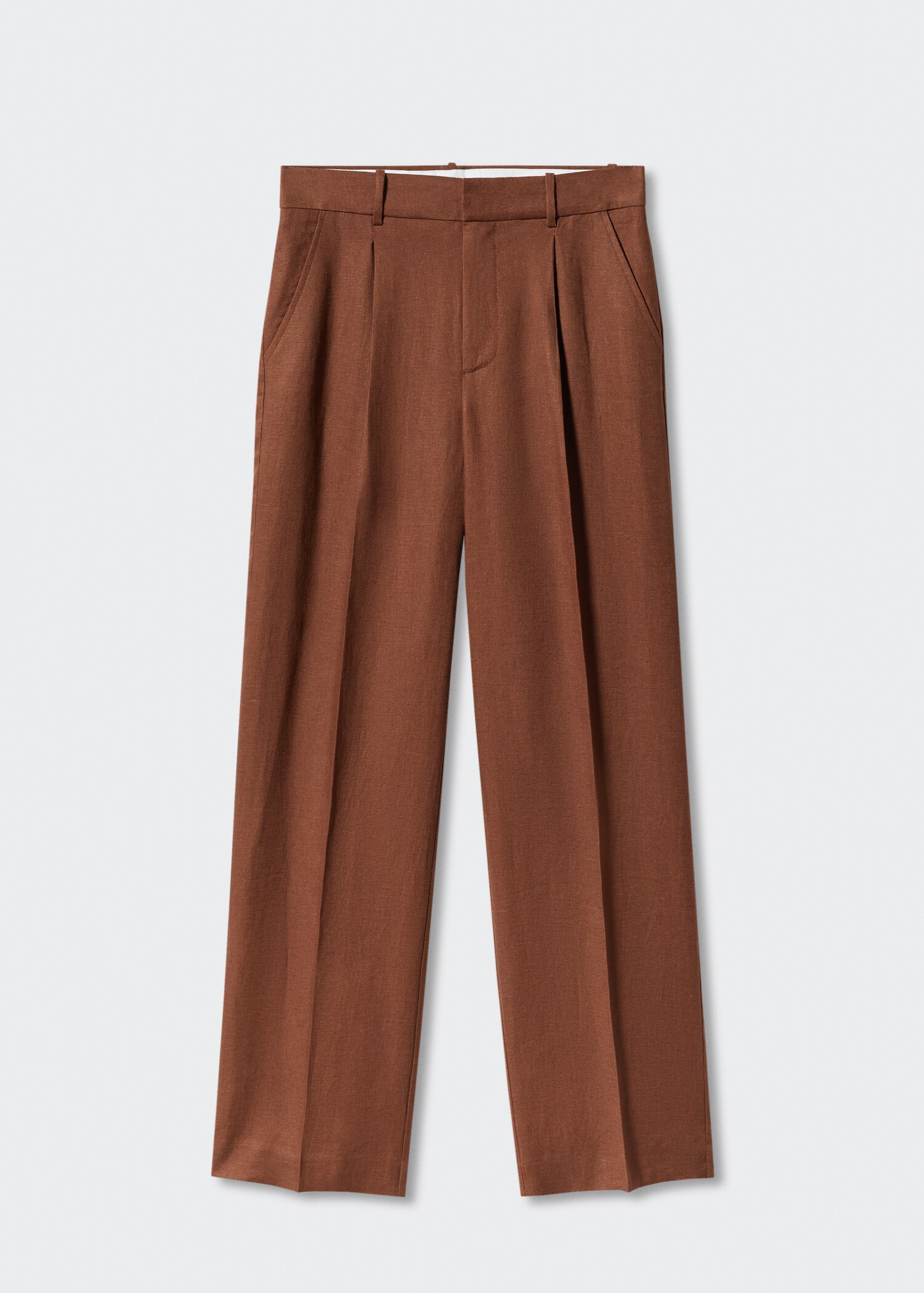 Straight linen-blend trousers - Article without model