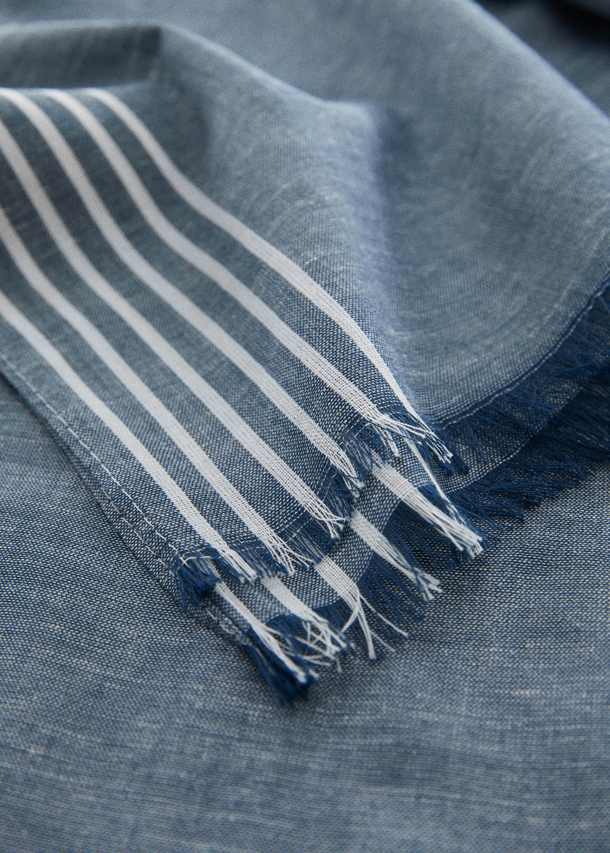 Striped linen cotton scarf - Medium plane
