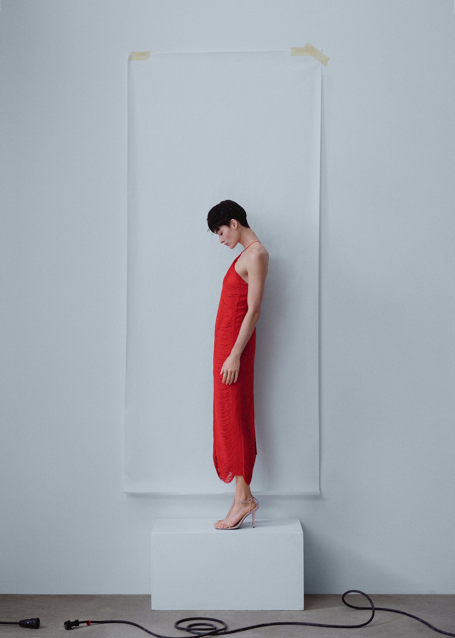 Vestido midi diseño flecos - Detalle del artículo 1