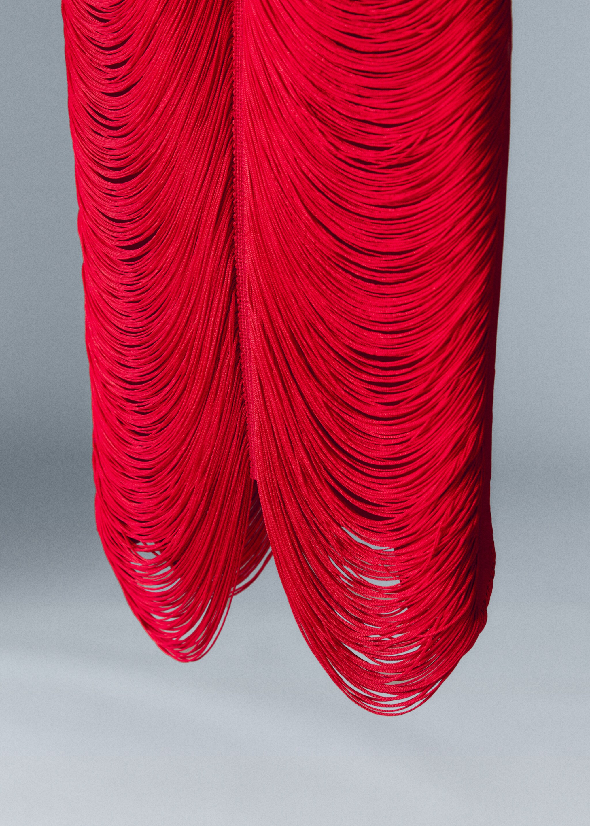 Midi-Kleid mit Fransendesign - Detail des Artikels 8, Rot. Ref: 47026715-00.