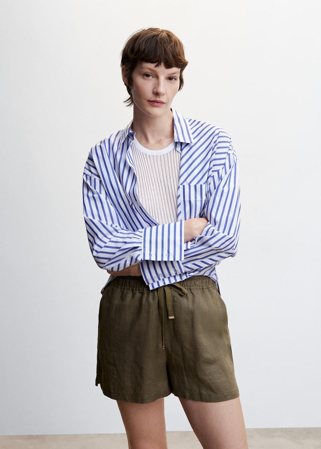Plus size linen shorts on sale