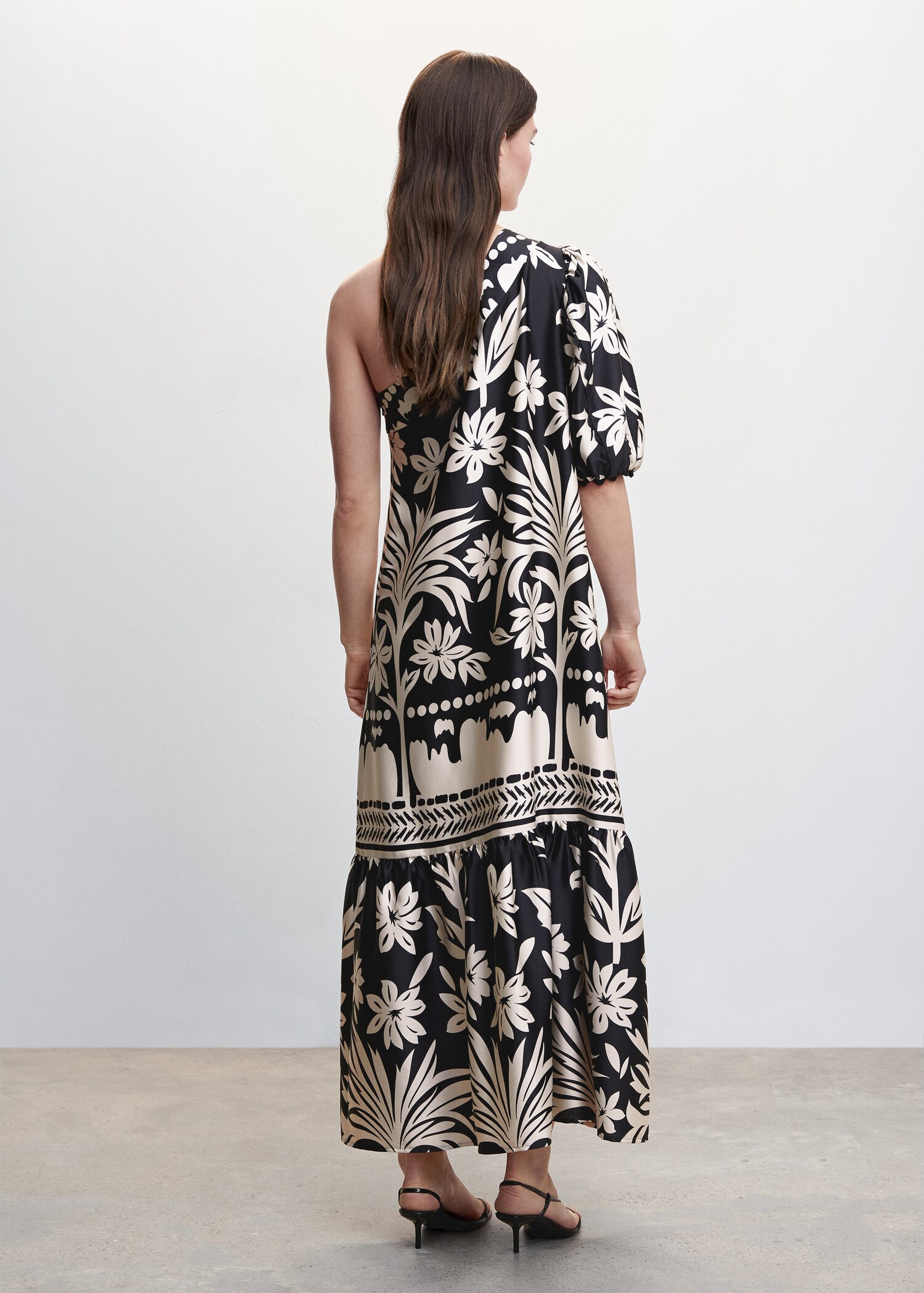 Vestido satinado asimétrico - Reverso del artículo