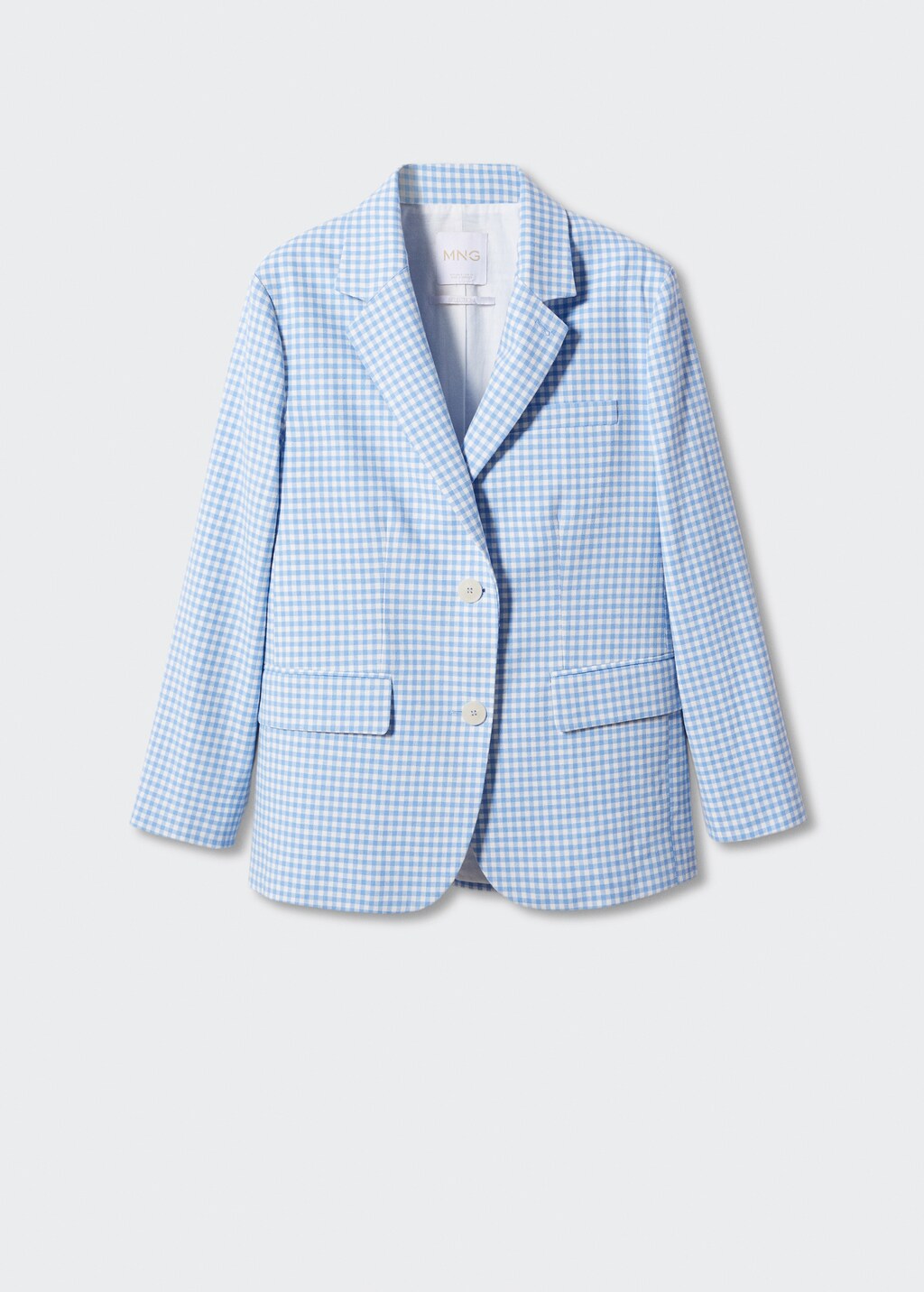 Blue gingham blazer deals