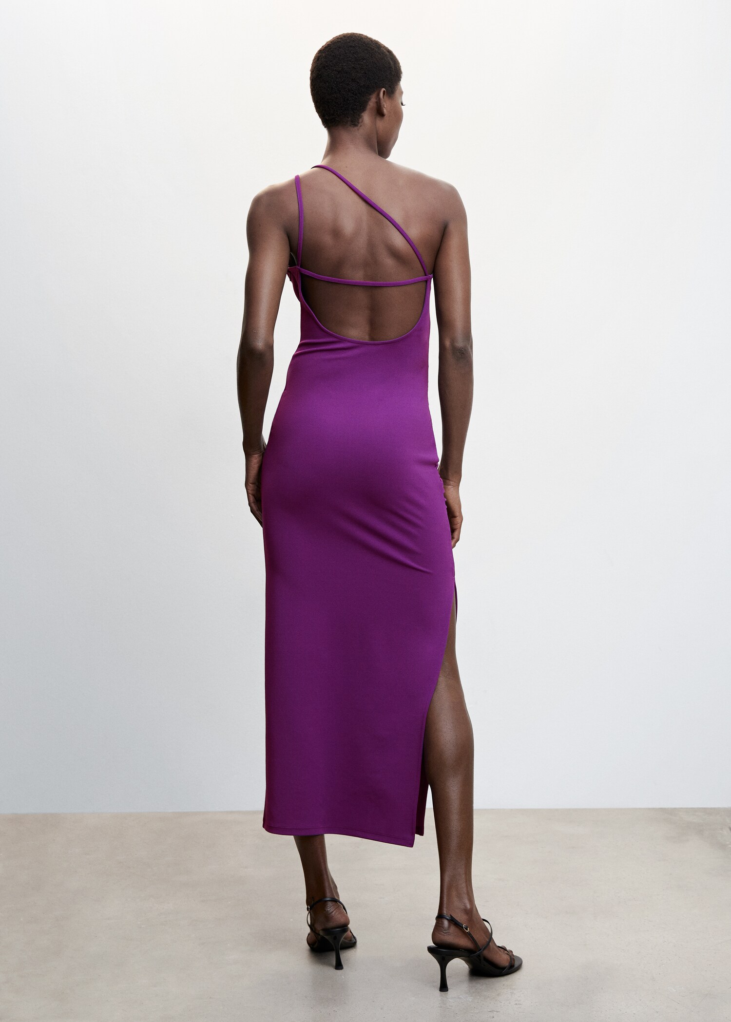 Asymmetrisches Kleid mit XXL-Blume - Rückseite des Artikels