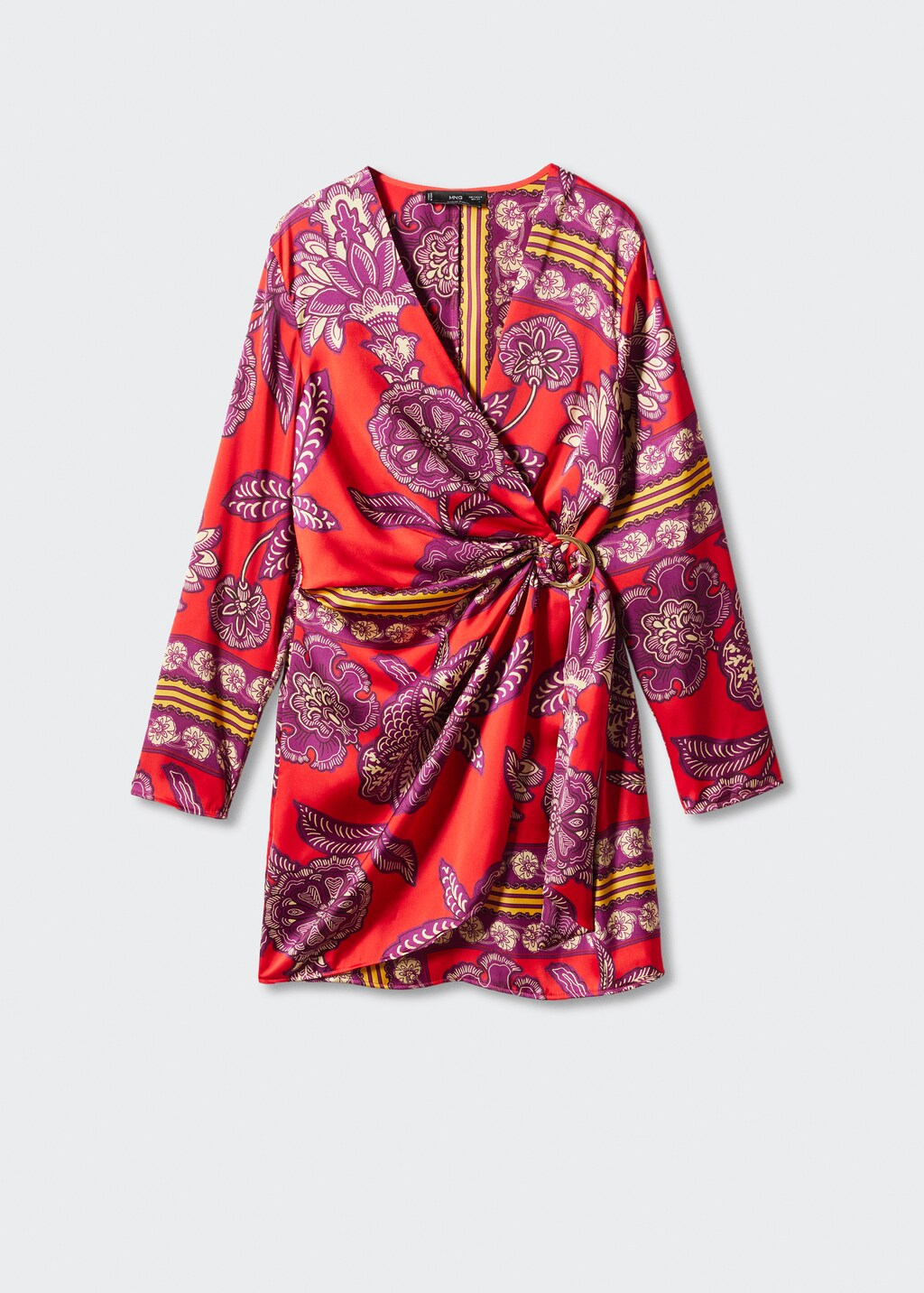 Printed satin dress - Women | MANGO OUTLET USA