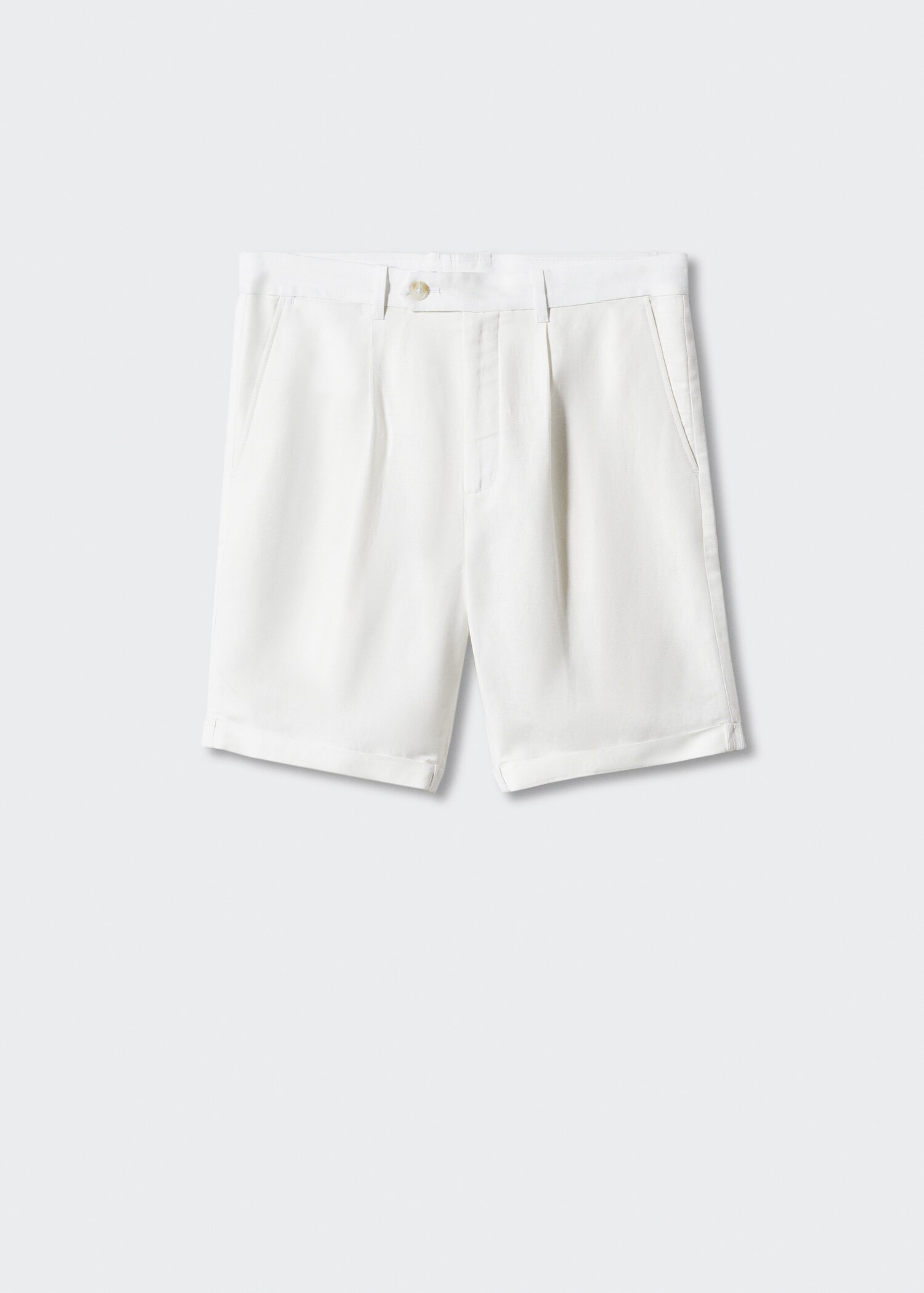 Linne-blandning bermudas shorts - Artikel utan modell