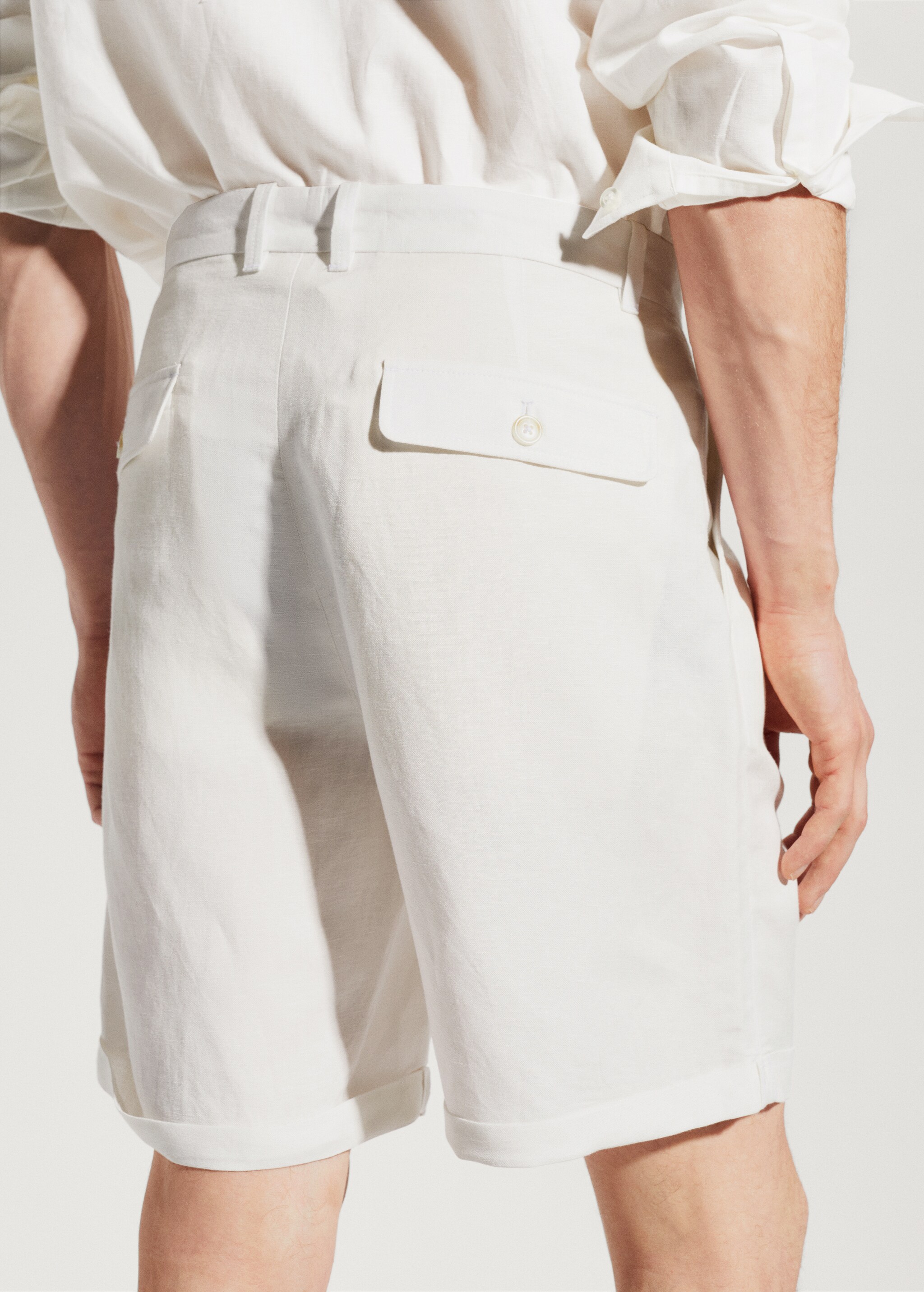 Linen-blend Bermuda shorts - Details of the article 2