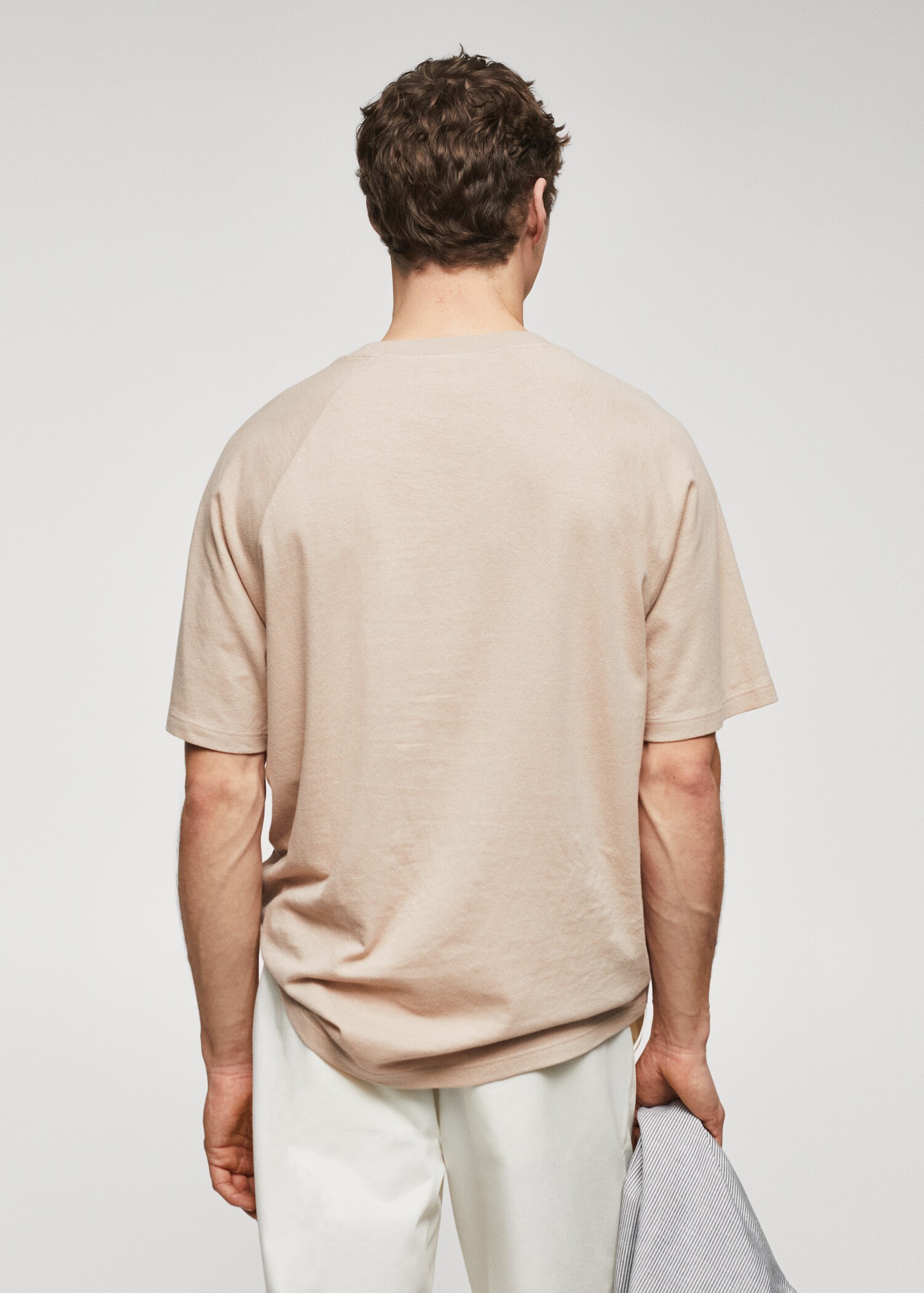 Textured cotton T-shirt - Reverse of the article