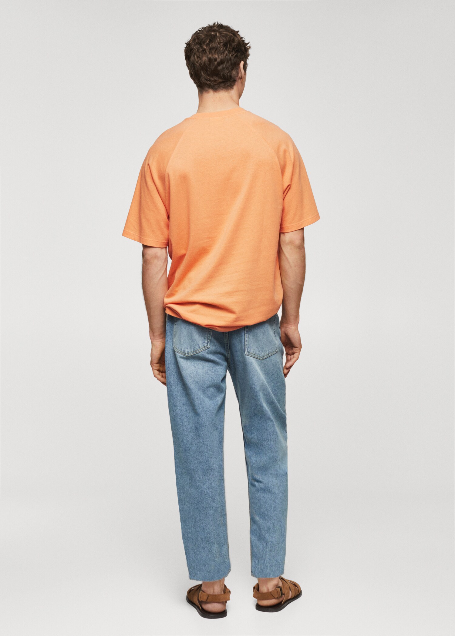 Textured cotton T-shirt - Reverse of the article