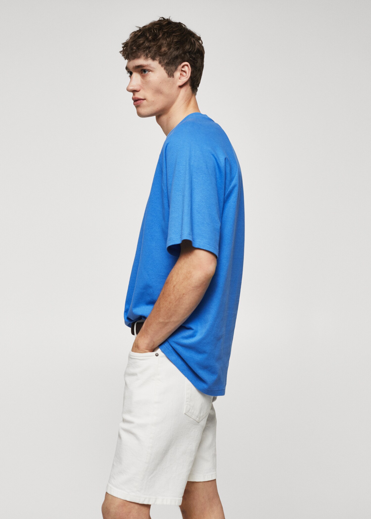 Textured cotton T-shirt - Details of the article 2
