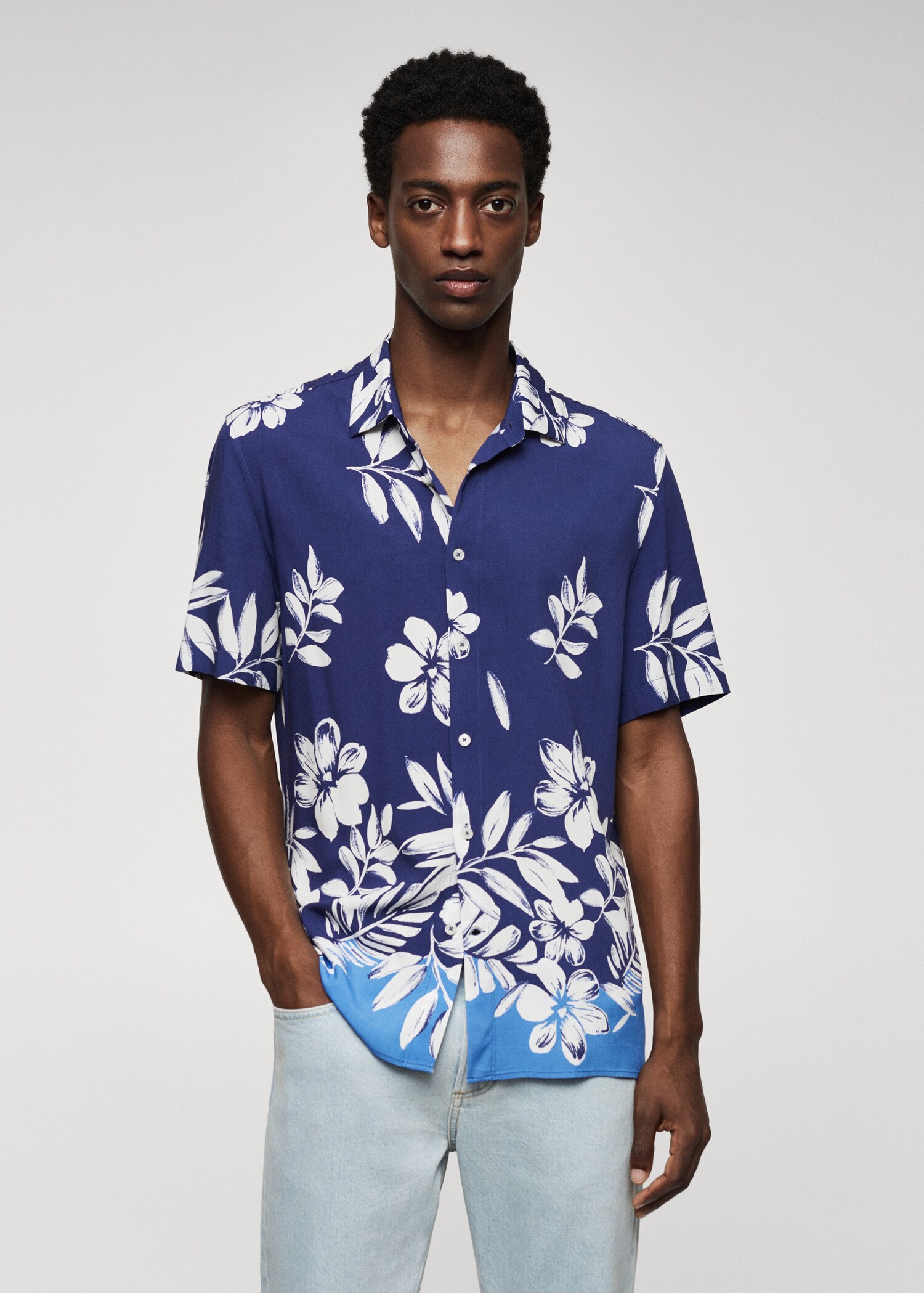 Flowing regular-fit printed shirt - Medium plane