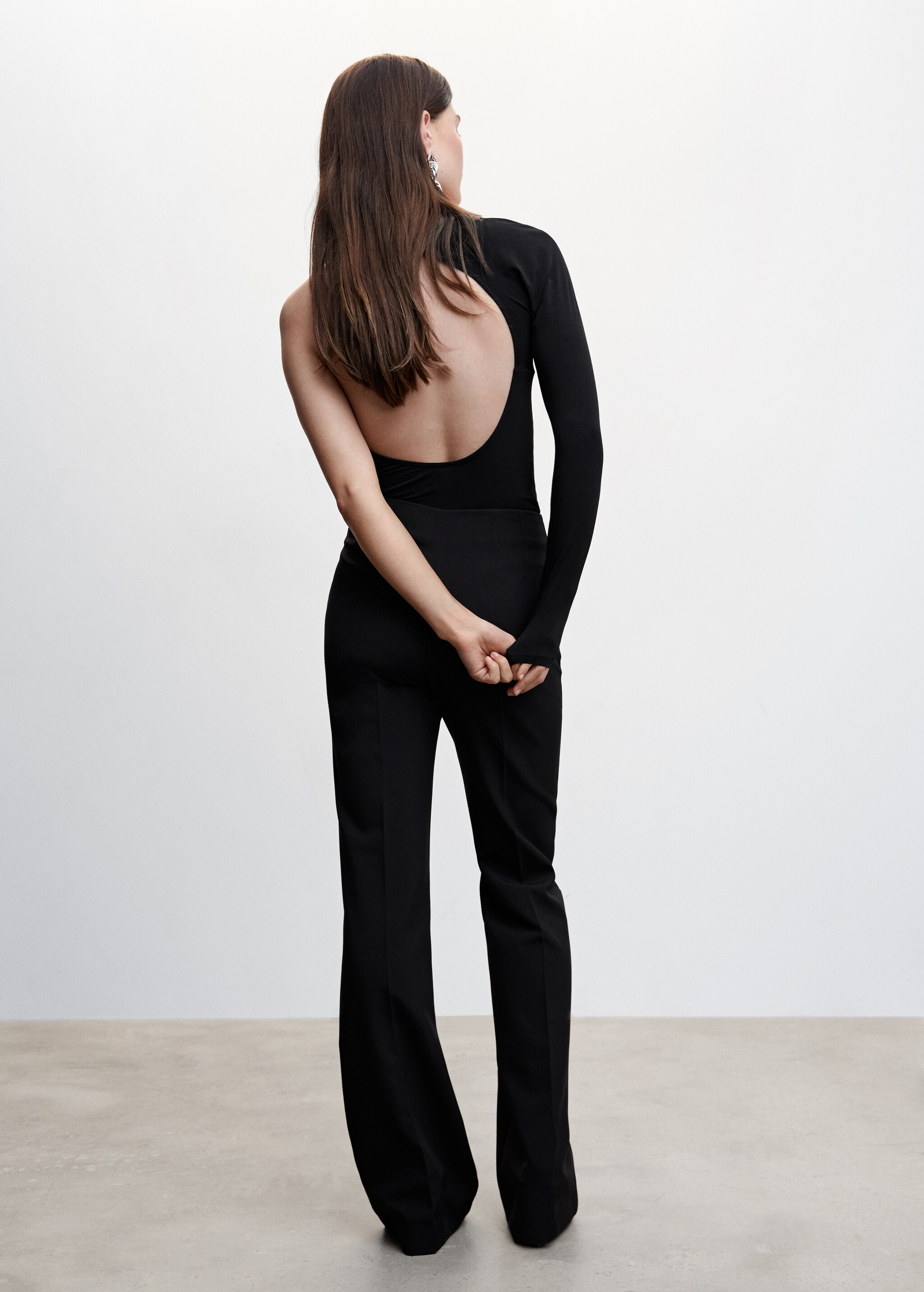Bodysuit with asymmetrical neckline  - Reverse of the article