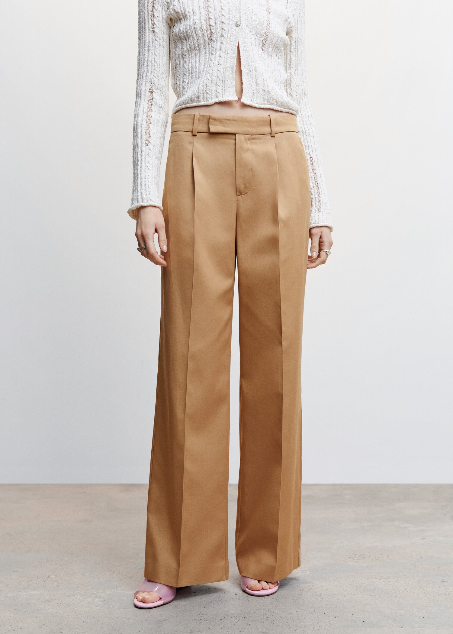 Wideleg lyocell trousers - Medium plane