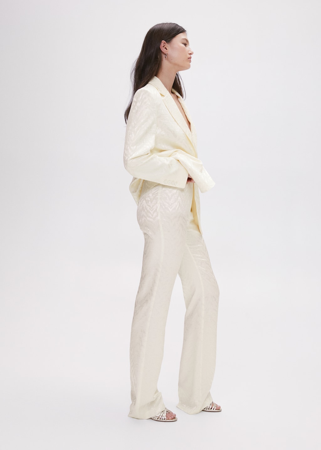 Jacquard suit pants - Women | MANGO OUTLET USA