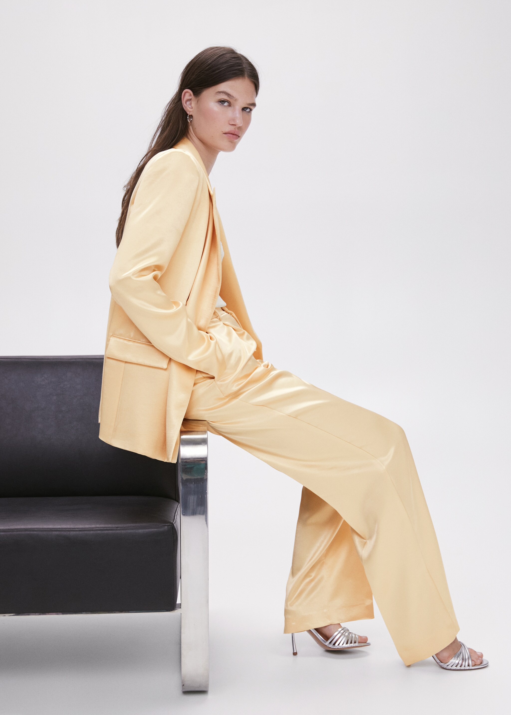 Satin palazzo trousers - Details of the article 2
