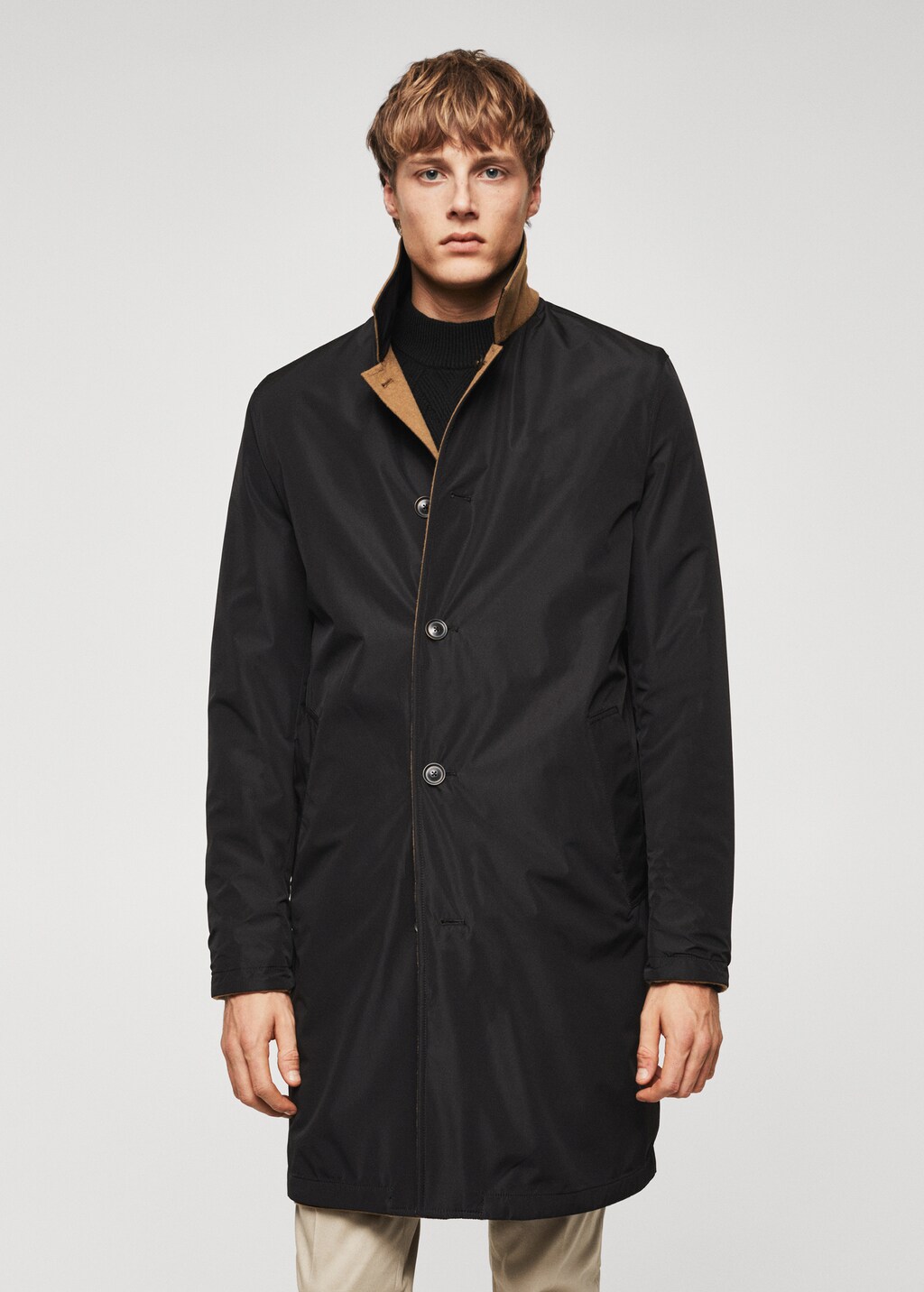 Reversible wool trench coat Men MANGO OUTLET USA
