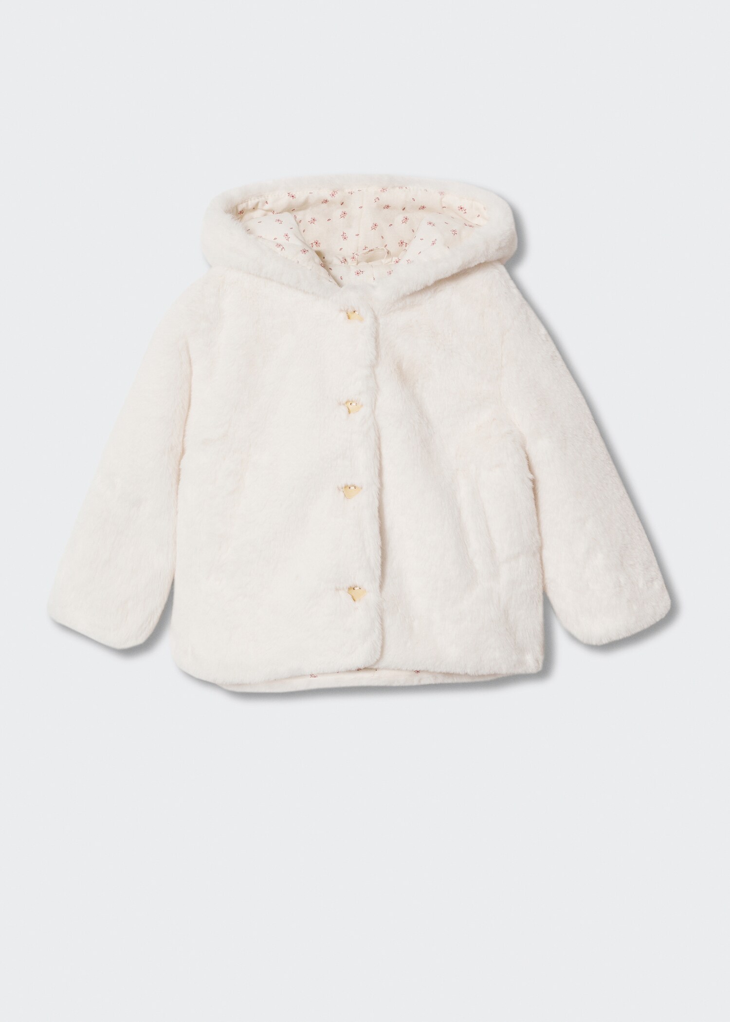 Hooded fur-effect coat - Article without model