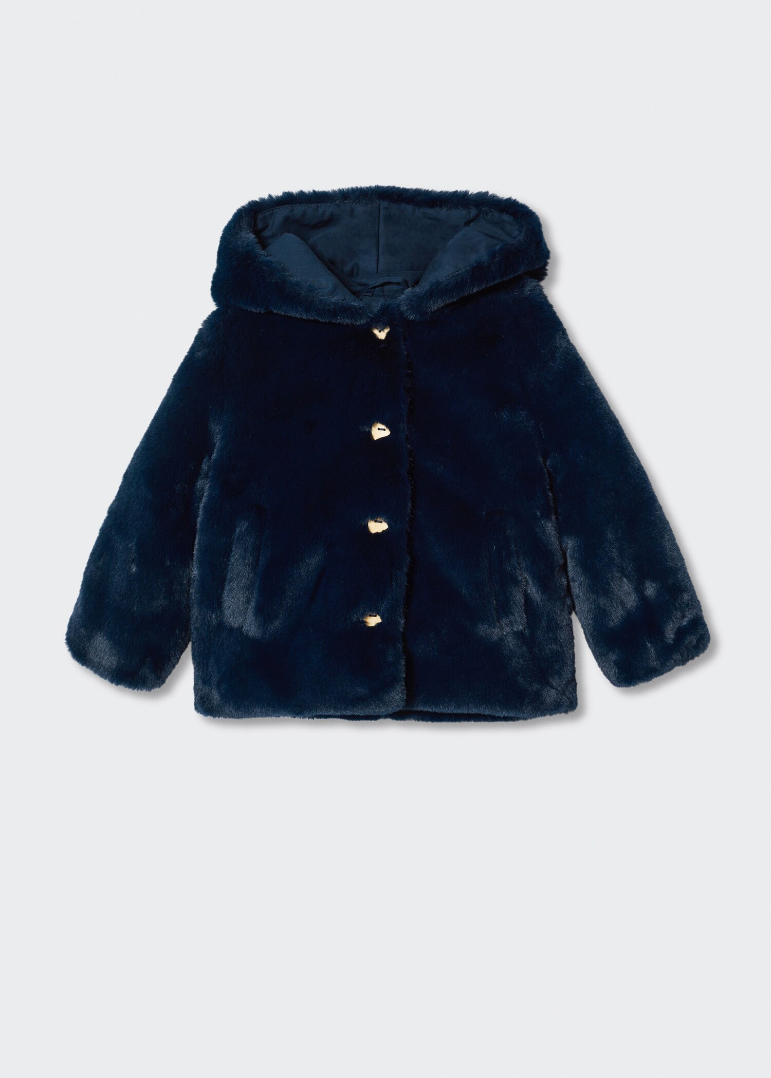 Hooded fur-effect coat - Article without model