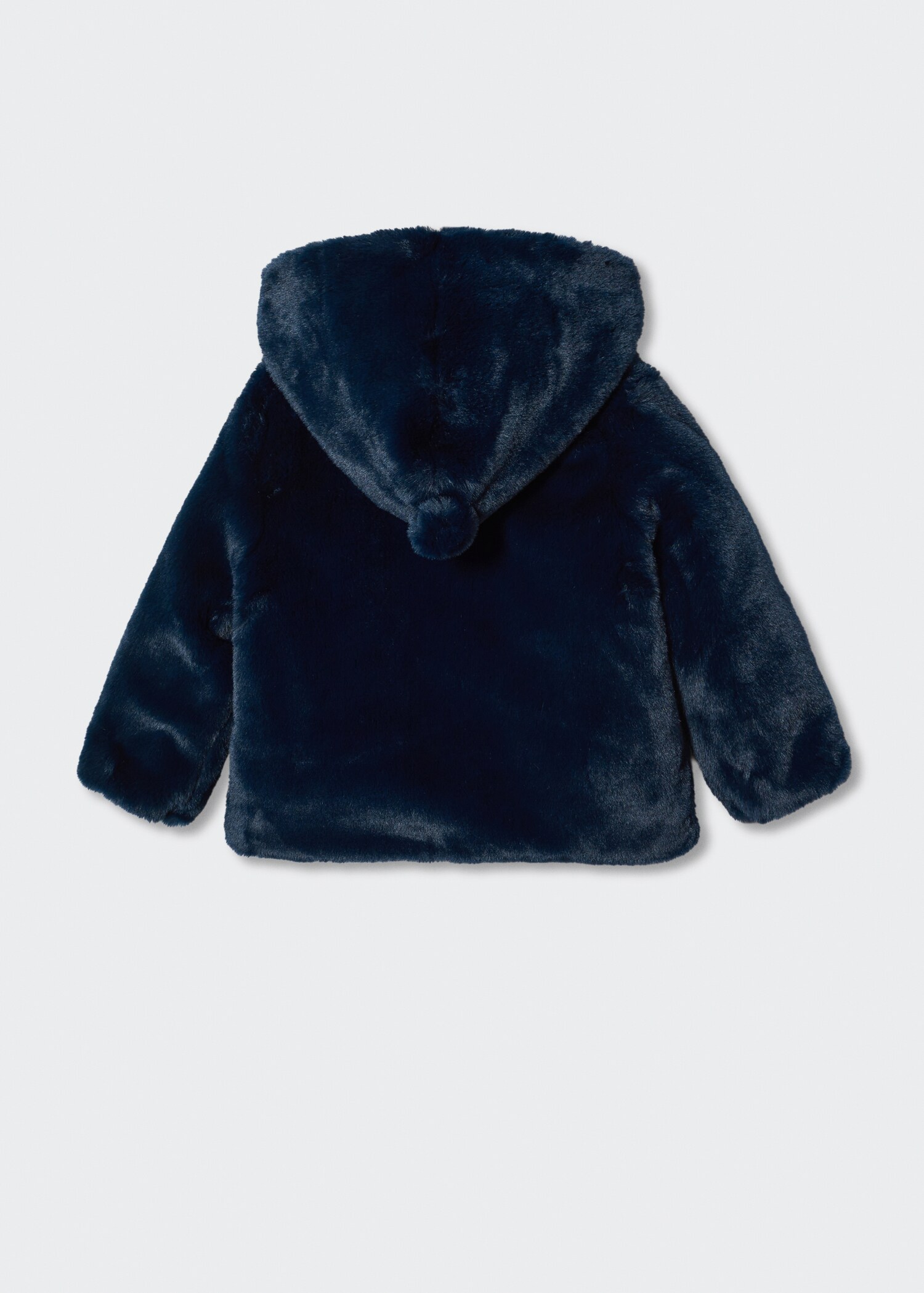 Hooded fur-effect coat - Reverse of the article