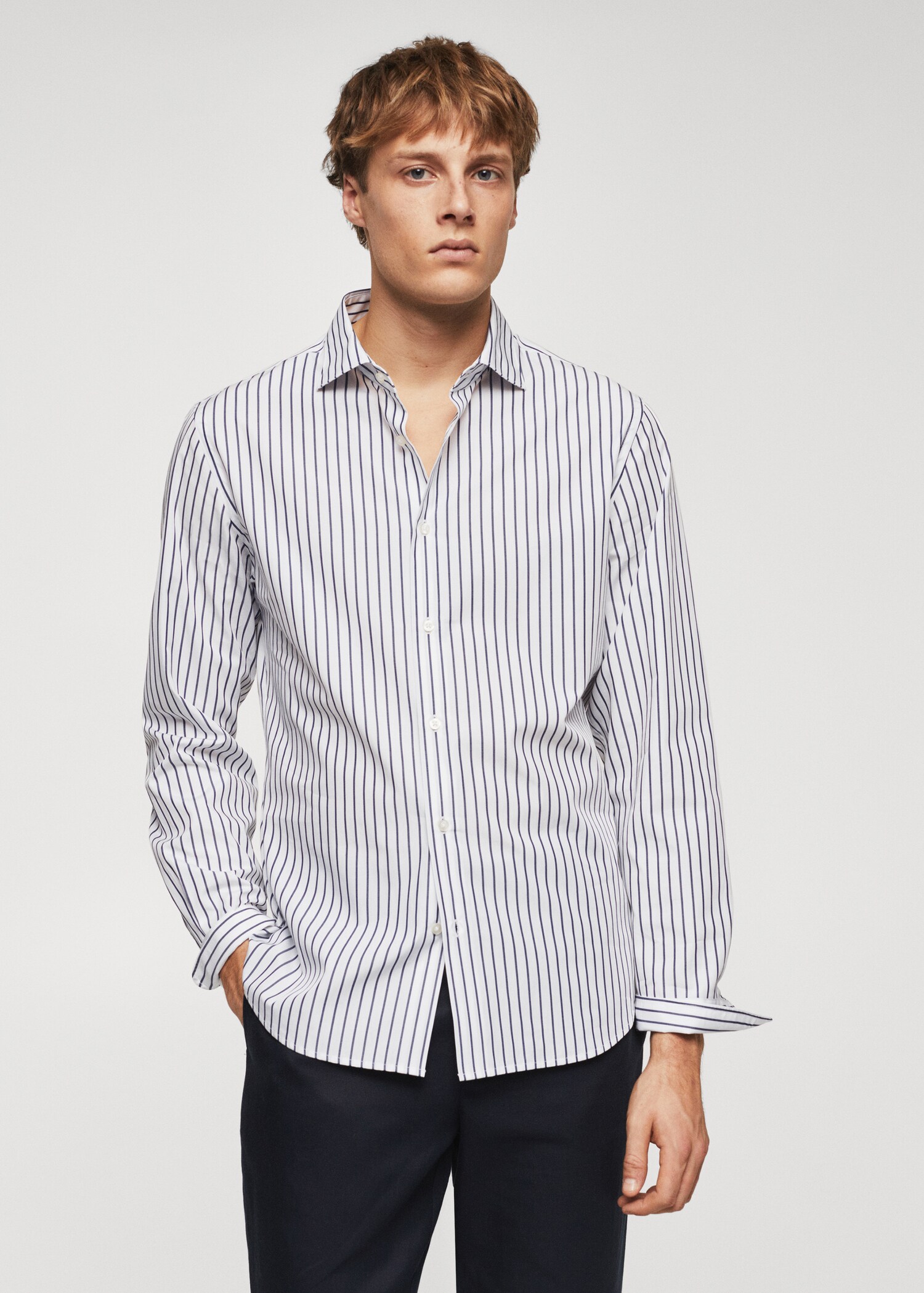 Camisa slim fit ratlles - Pla mig