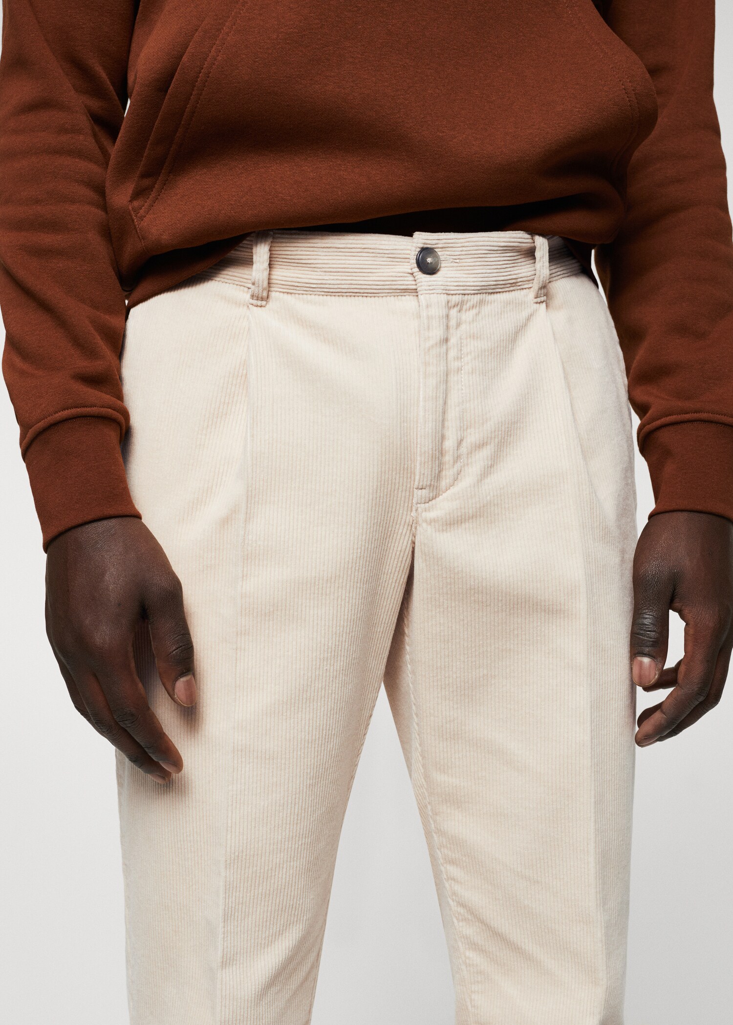 Pleated corduroy pants - Details of the article 1