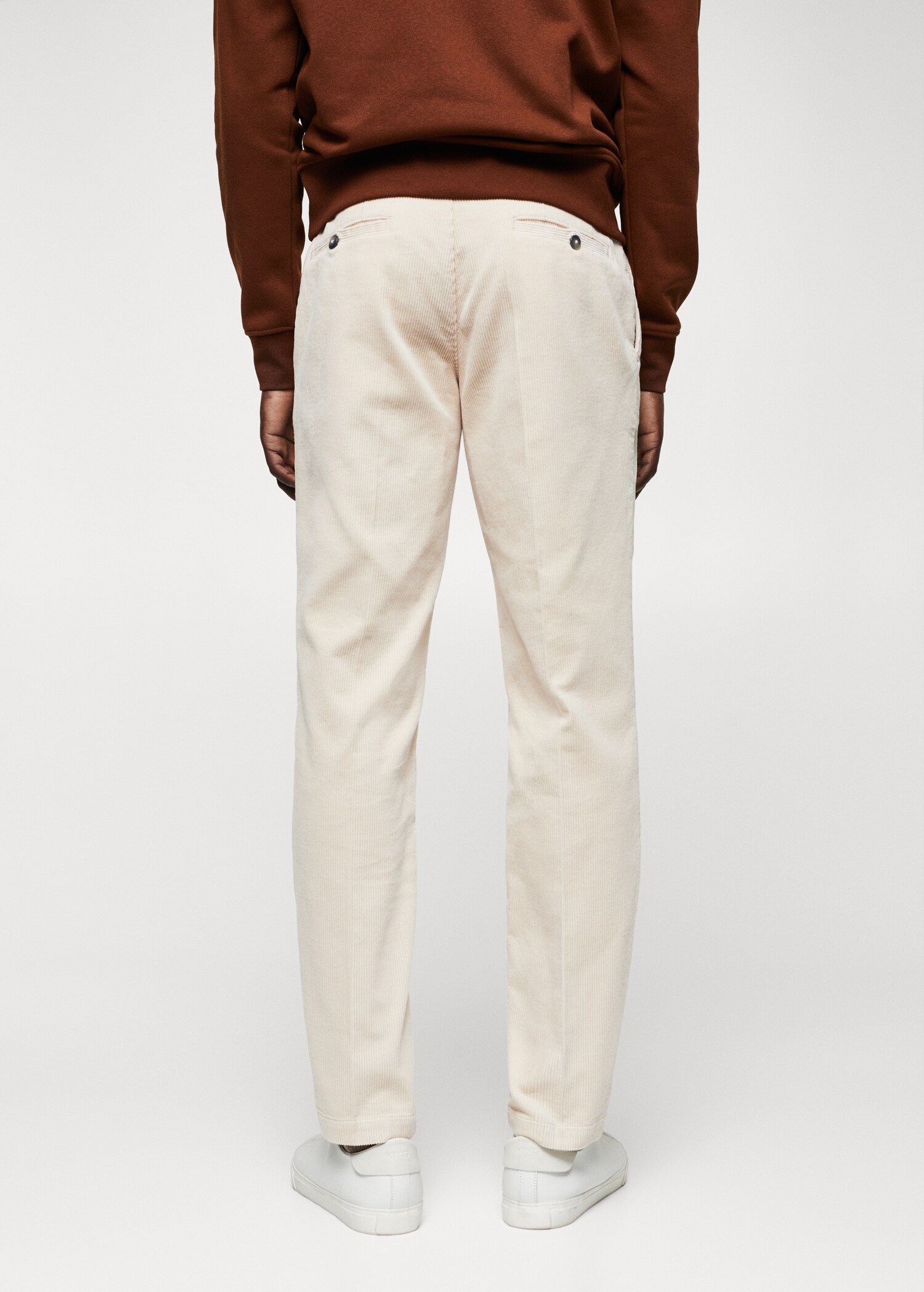 Pleated corduroy pants - Reverse of the article