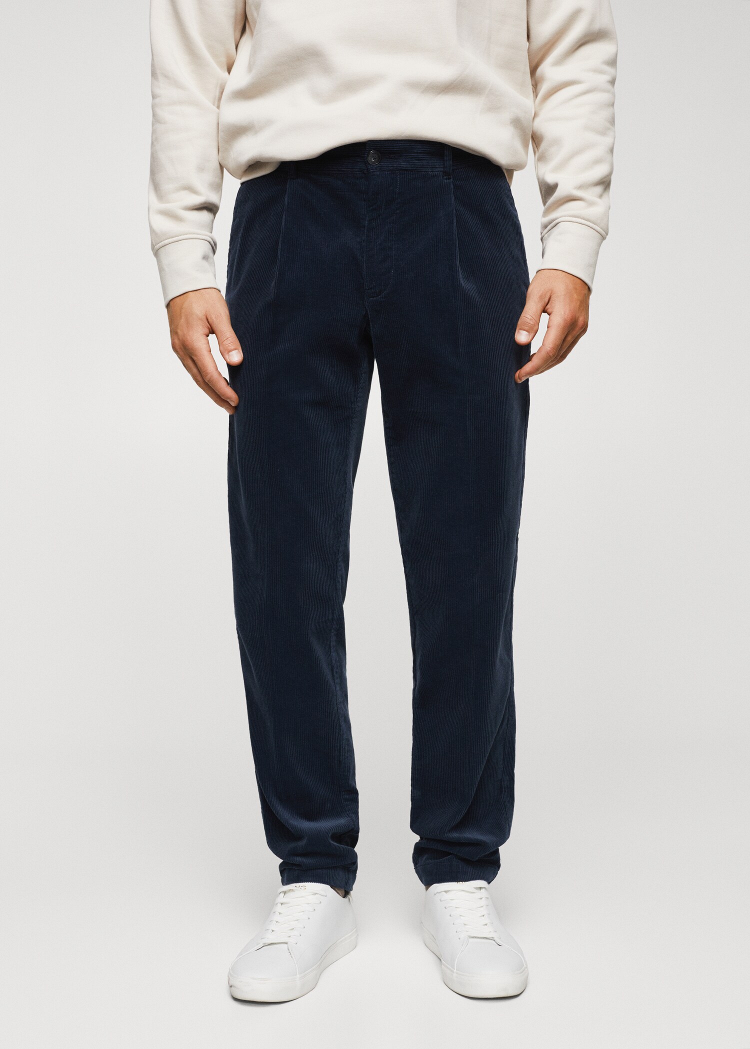 Pleated corduroy pants - Medium plane