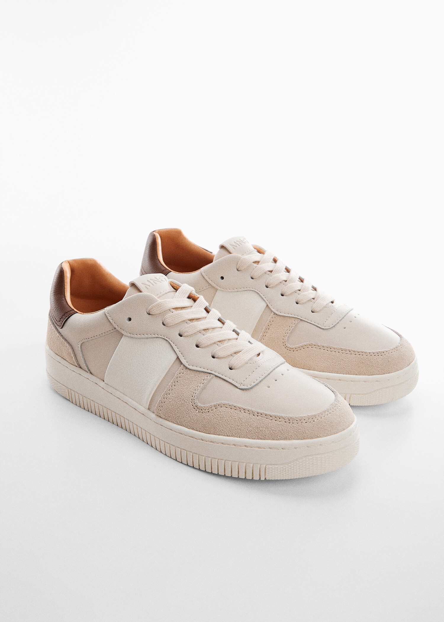 Combined leather sneakers - Medium plane