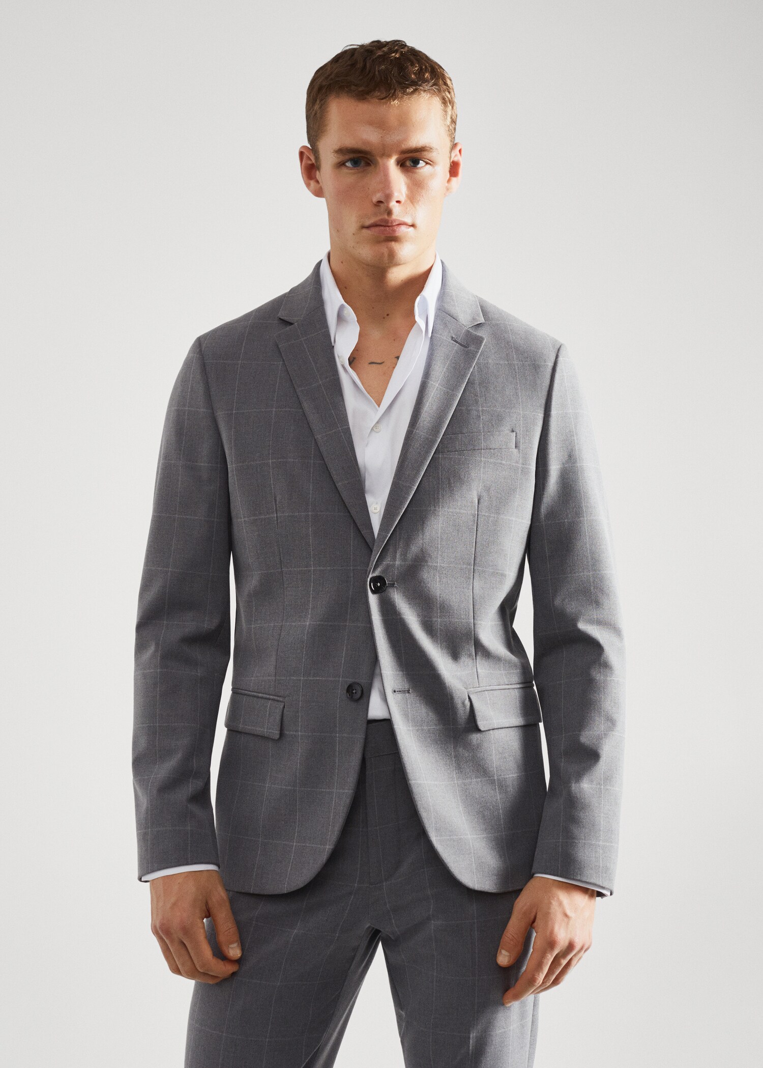 Super slim-fit suit jacket - Medium plane