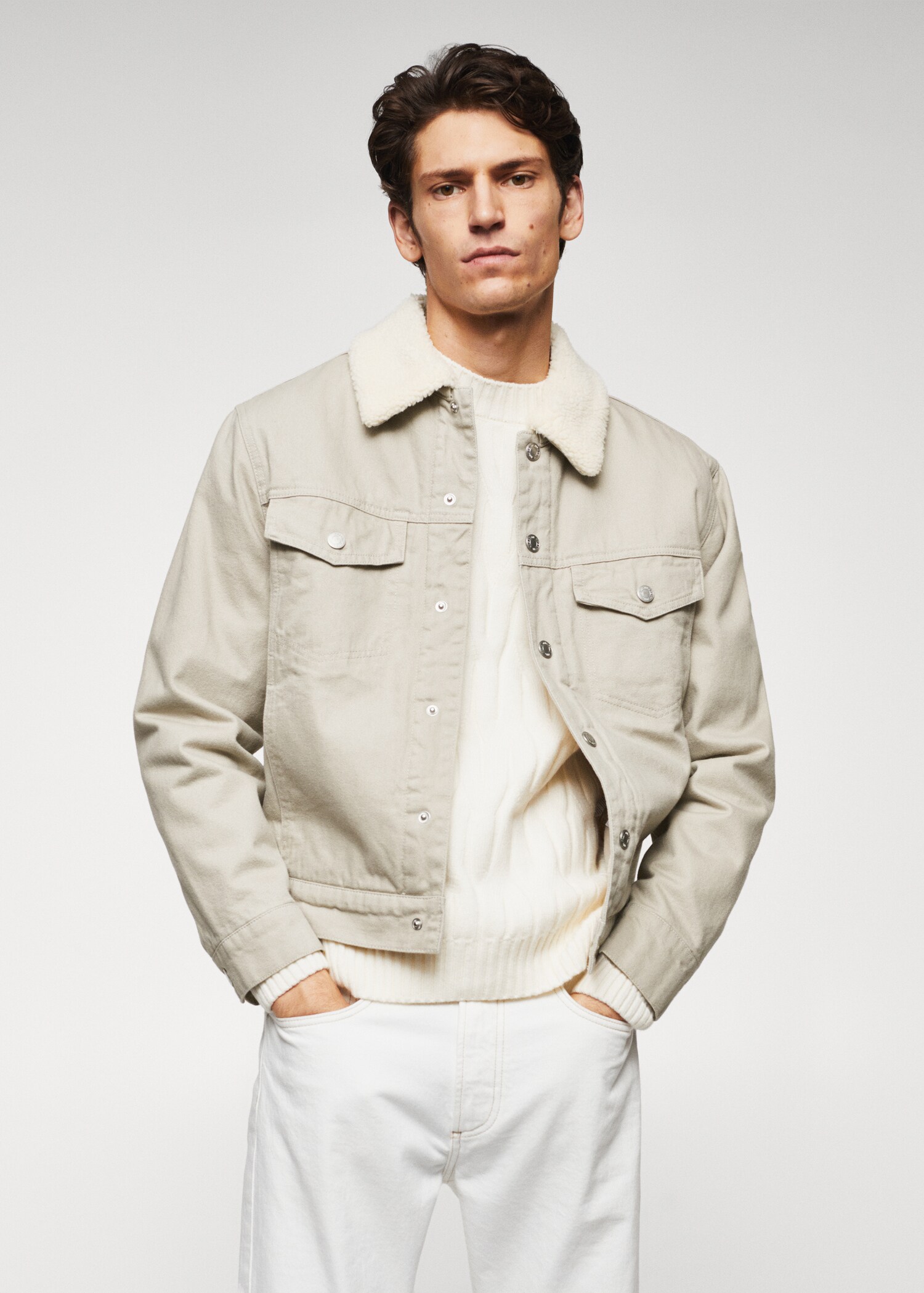 Shearling denim jacket - Medium plane