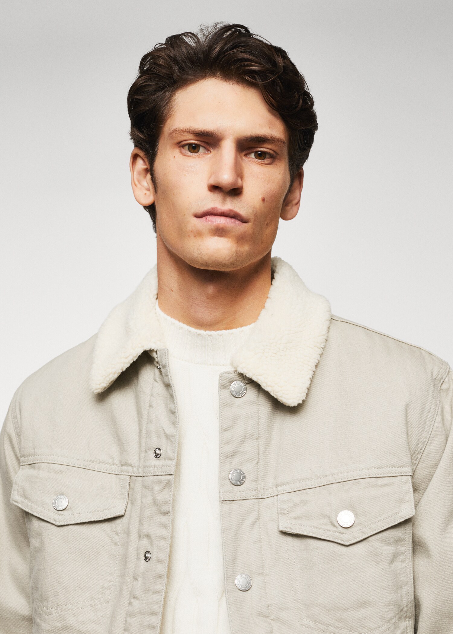 Shearling denim jacket - Details of the article 1