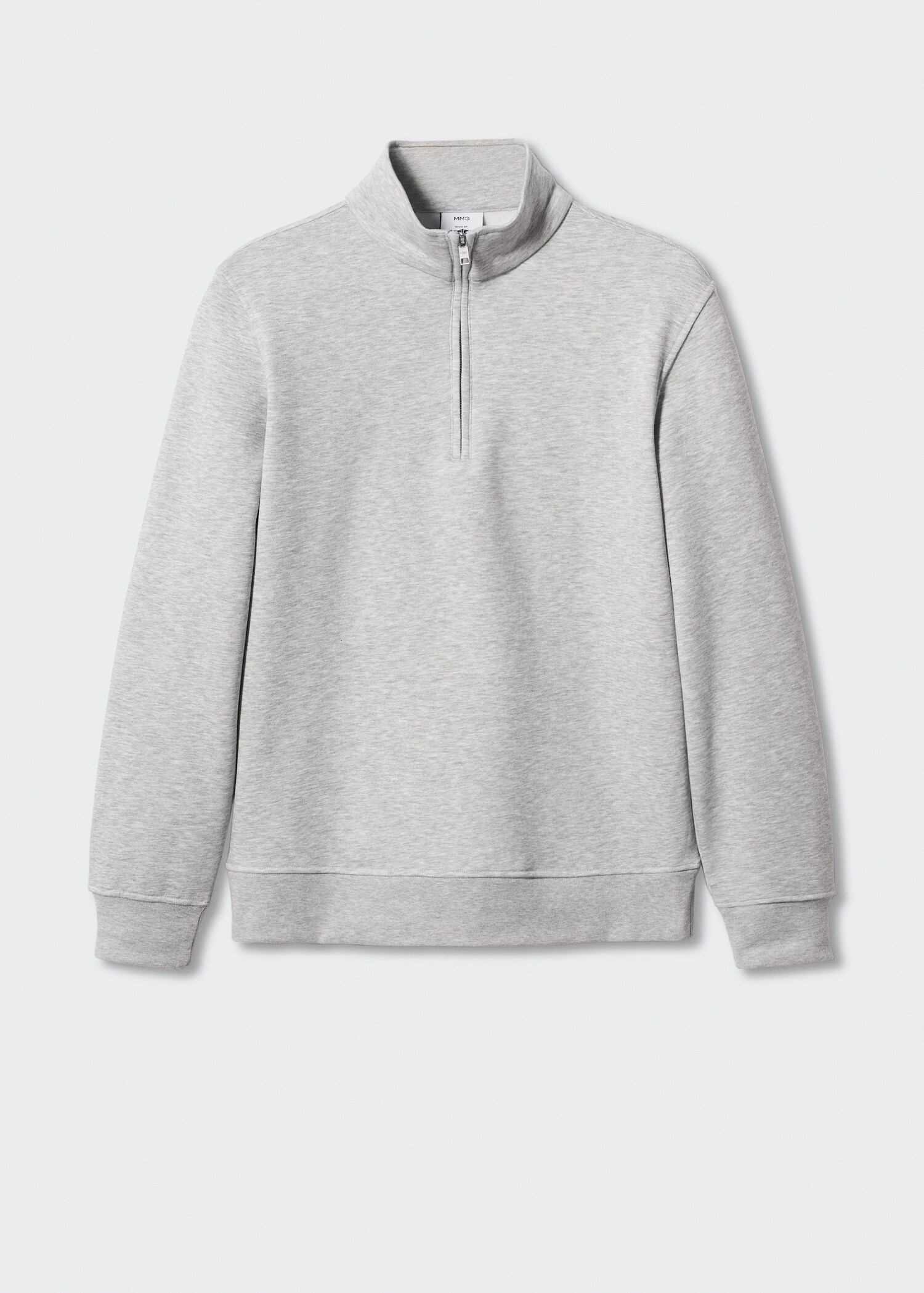 Sweat-shirt coton col zippé - Article sans modèle