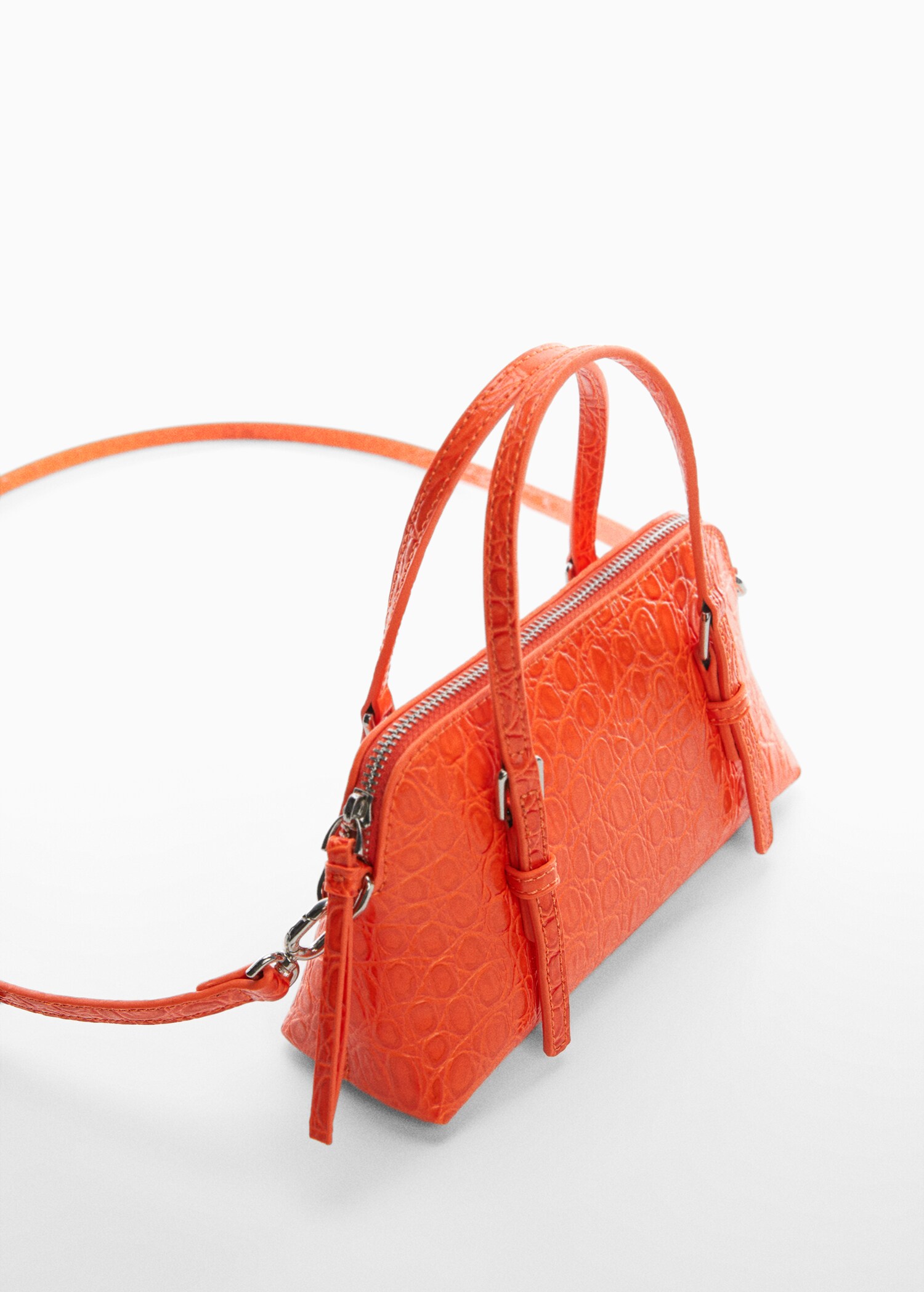 Bolso doble asa efecto cocodrilo - Plano medio