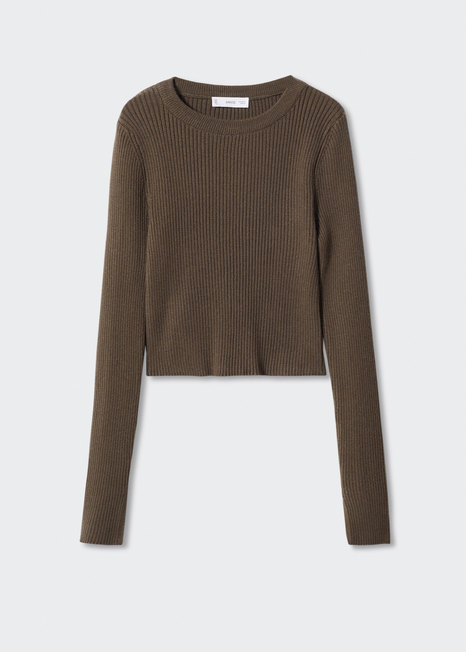 Žebrovaný svetr crop - Zboží bez modelu
