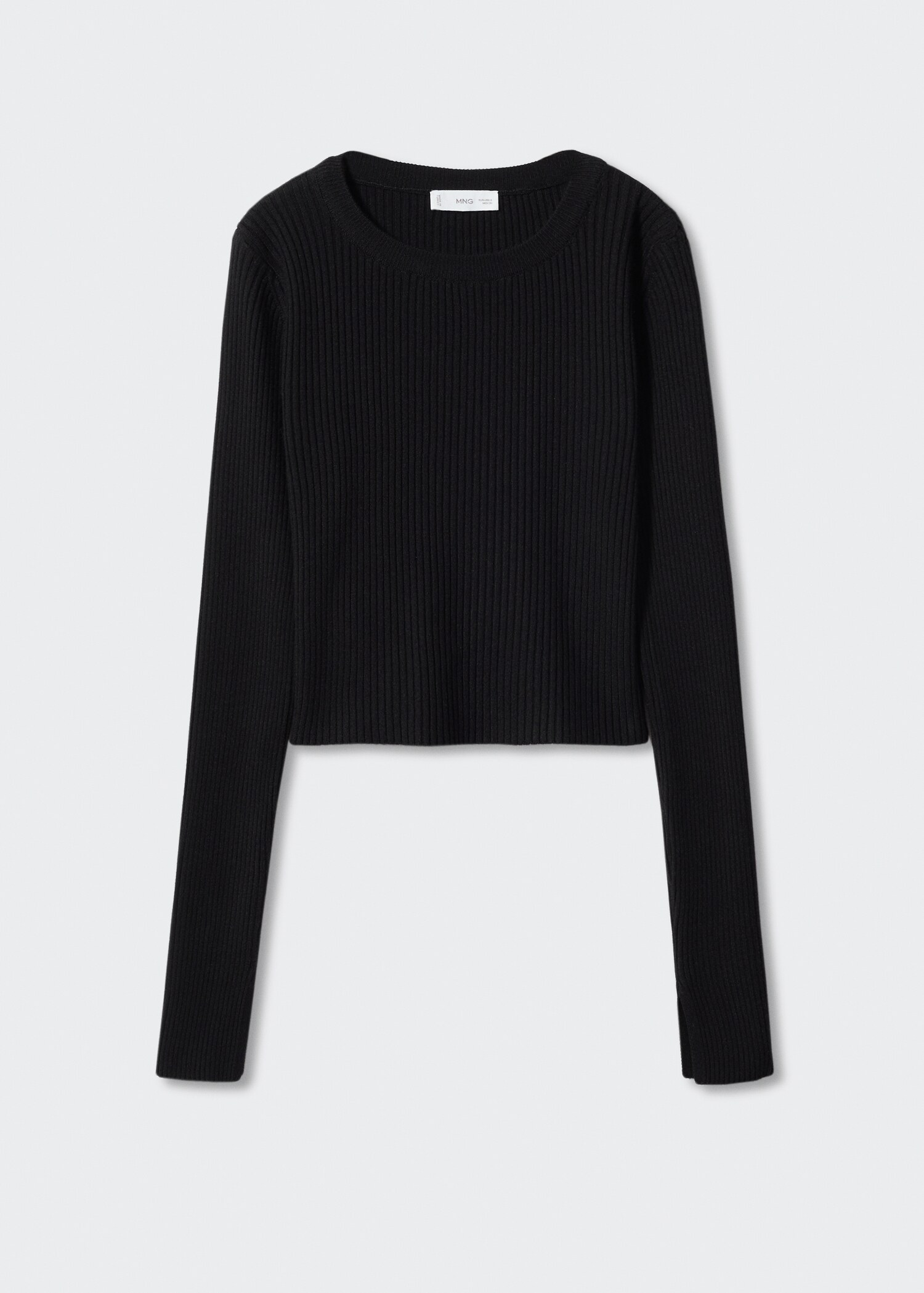 Žebrovaný svetr crop - Zboží bez modelu