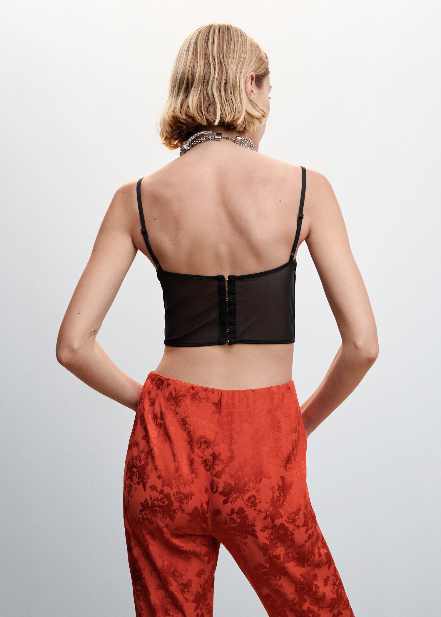 Semi-transparent corset top - Reverse of the article