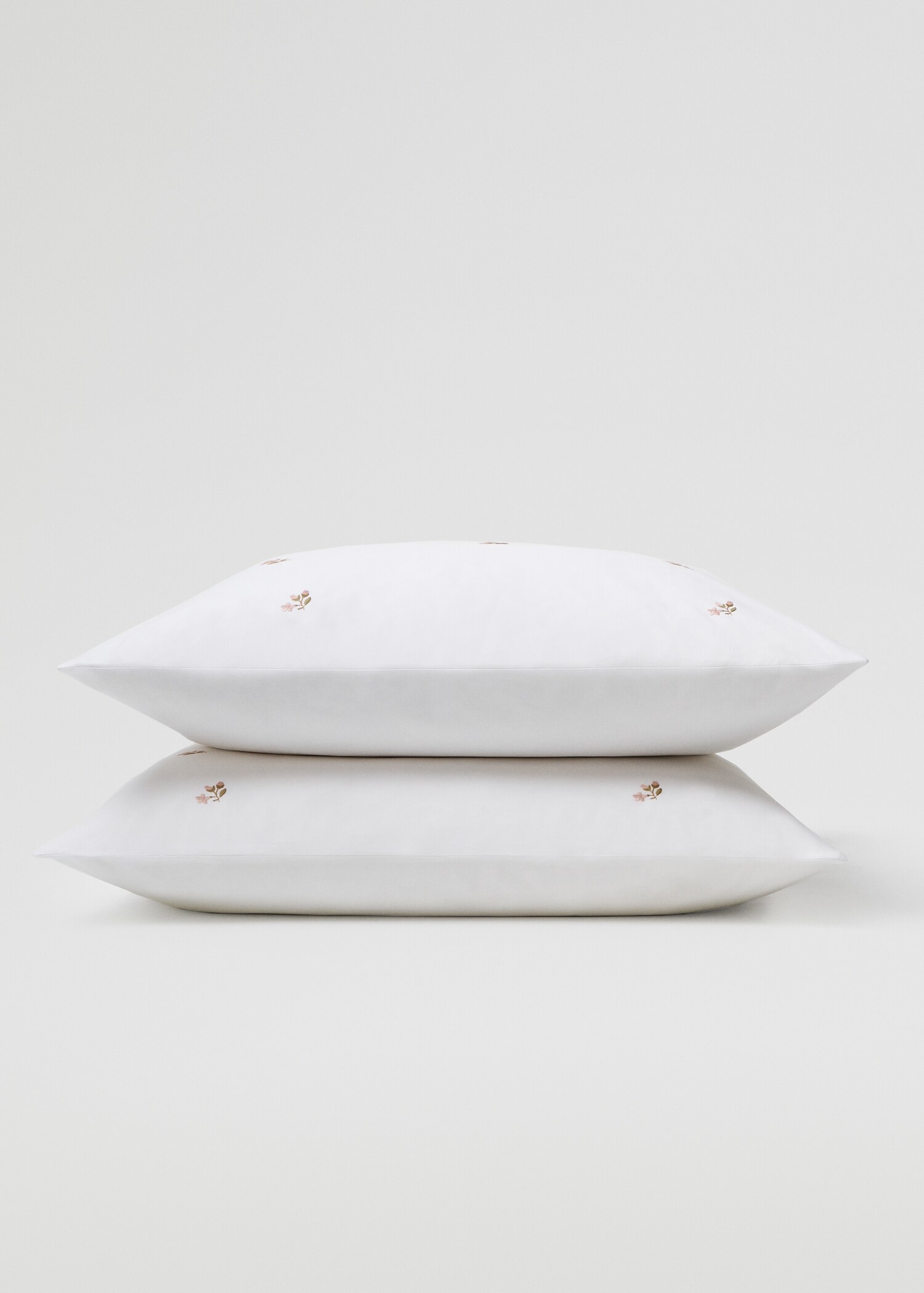 Kussenhoes met bloemetjesborduursel 60x60 cm - Middenvlak