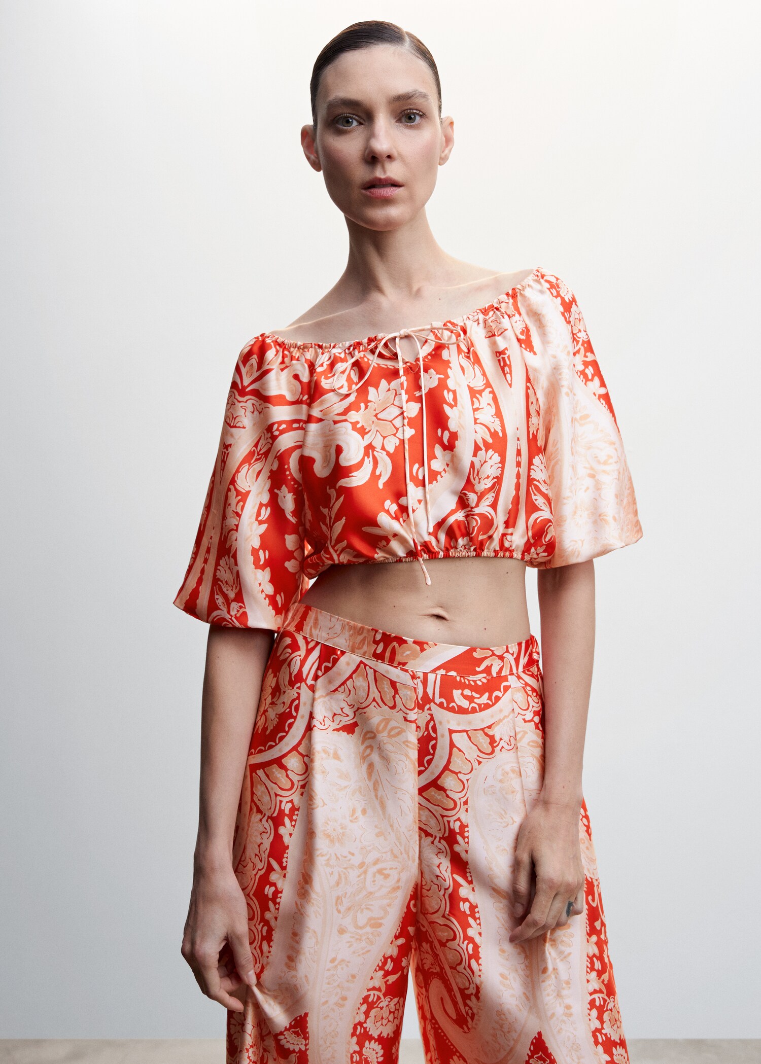 Pantalón satinado estampado - Detalle del artículo 1