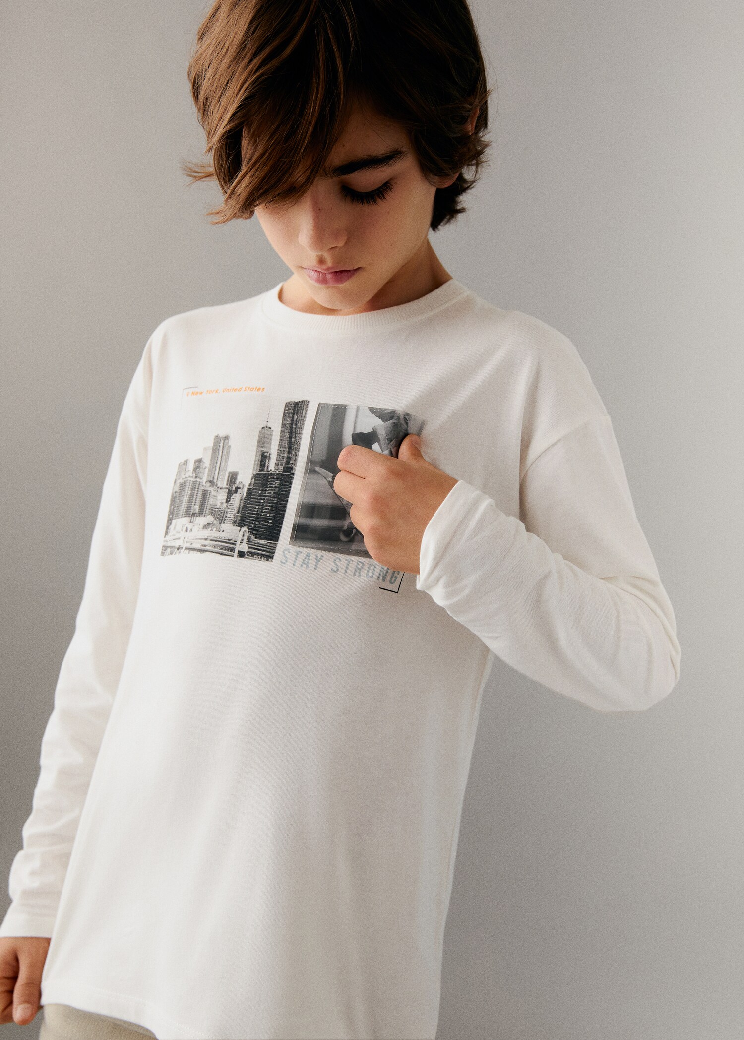 Langarm-T-Shirt mit Lentikulardruck - Mittlere Ansicht