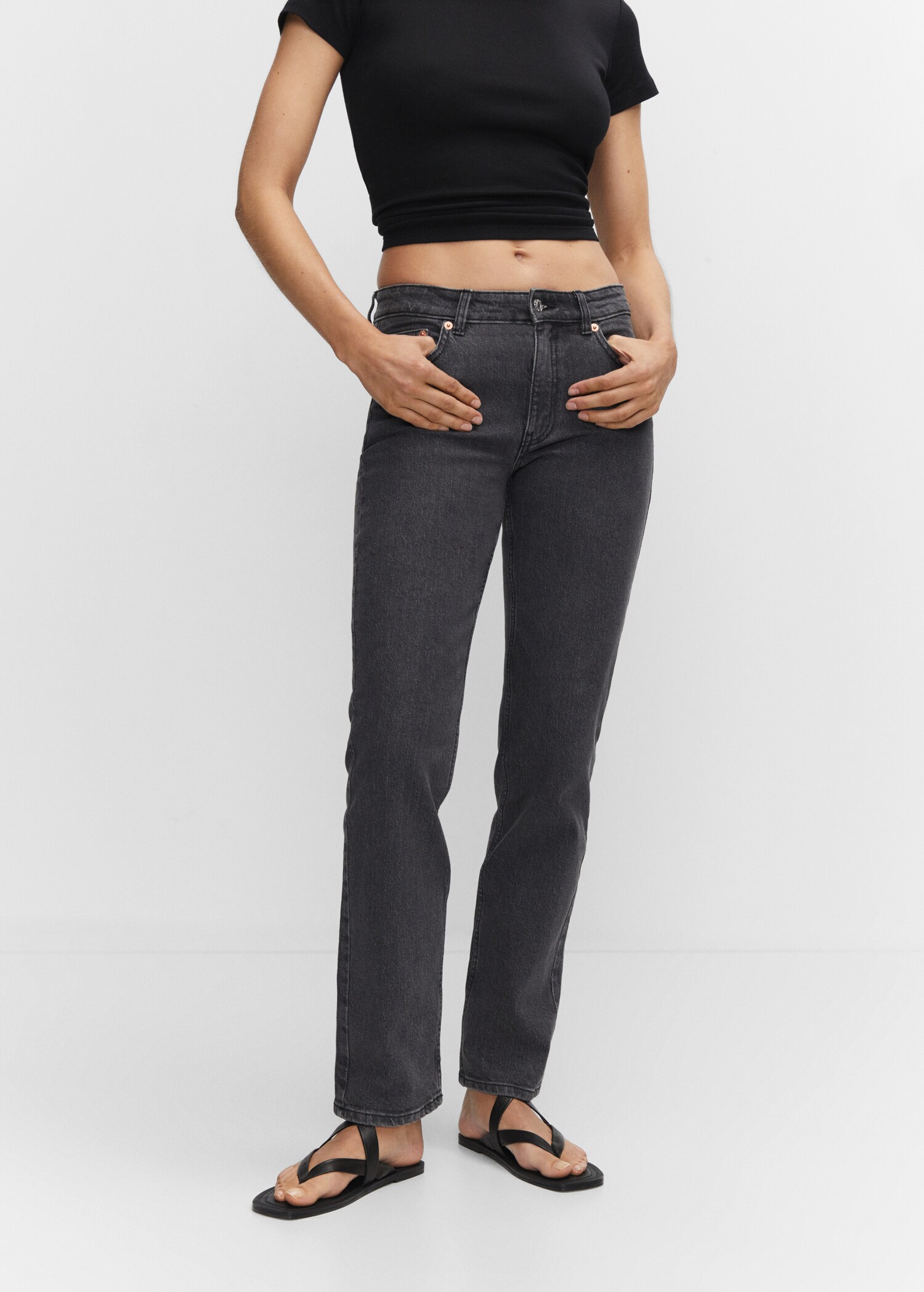 Medium-comfort straight jeans - Medium plane