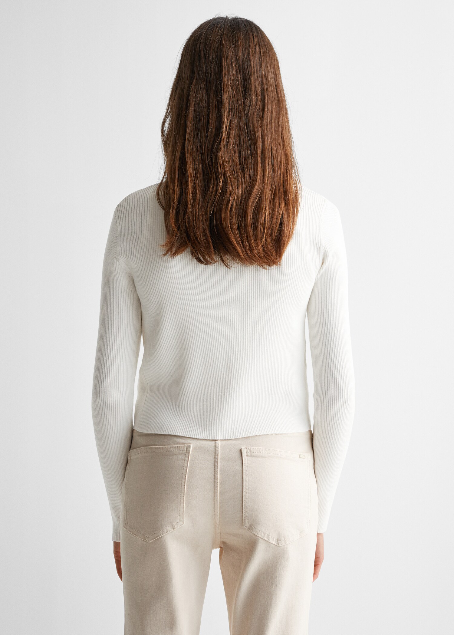 Ribbed cardigan with buttons - Reverse of the article