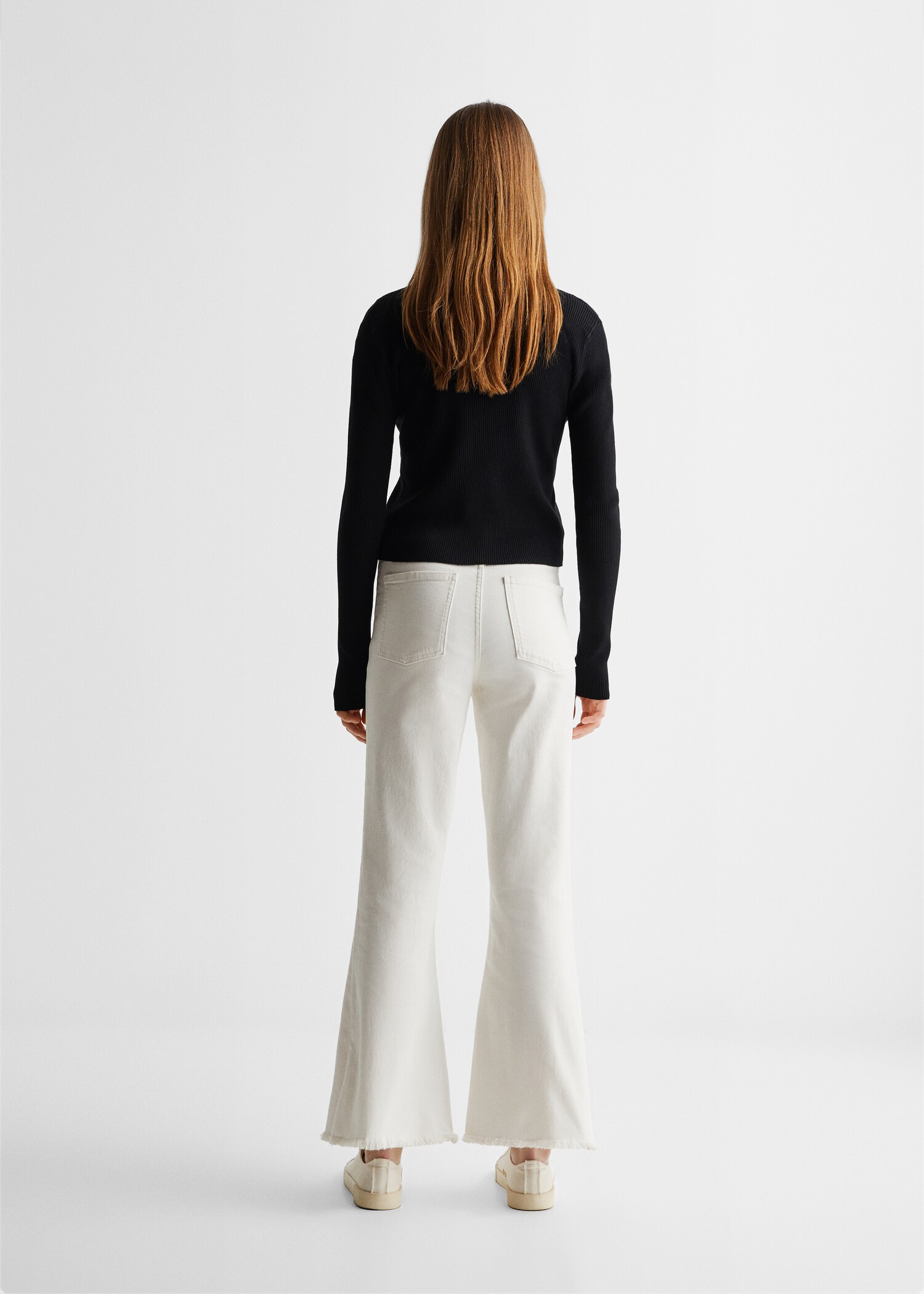 Ribbed cardigan with buttons - Reverse of the article