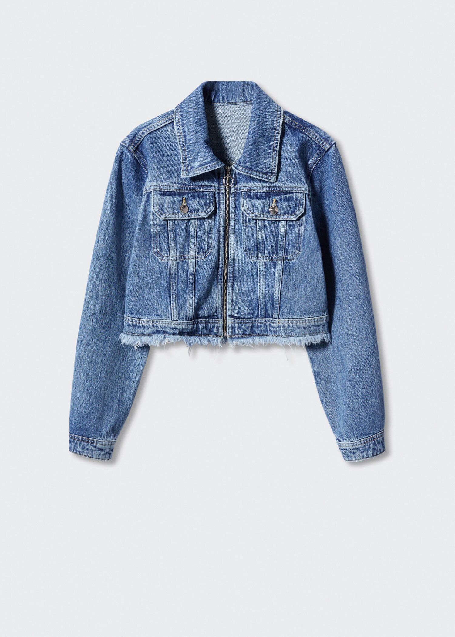 Frayed hem denim jacket - Article without model