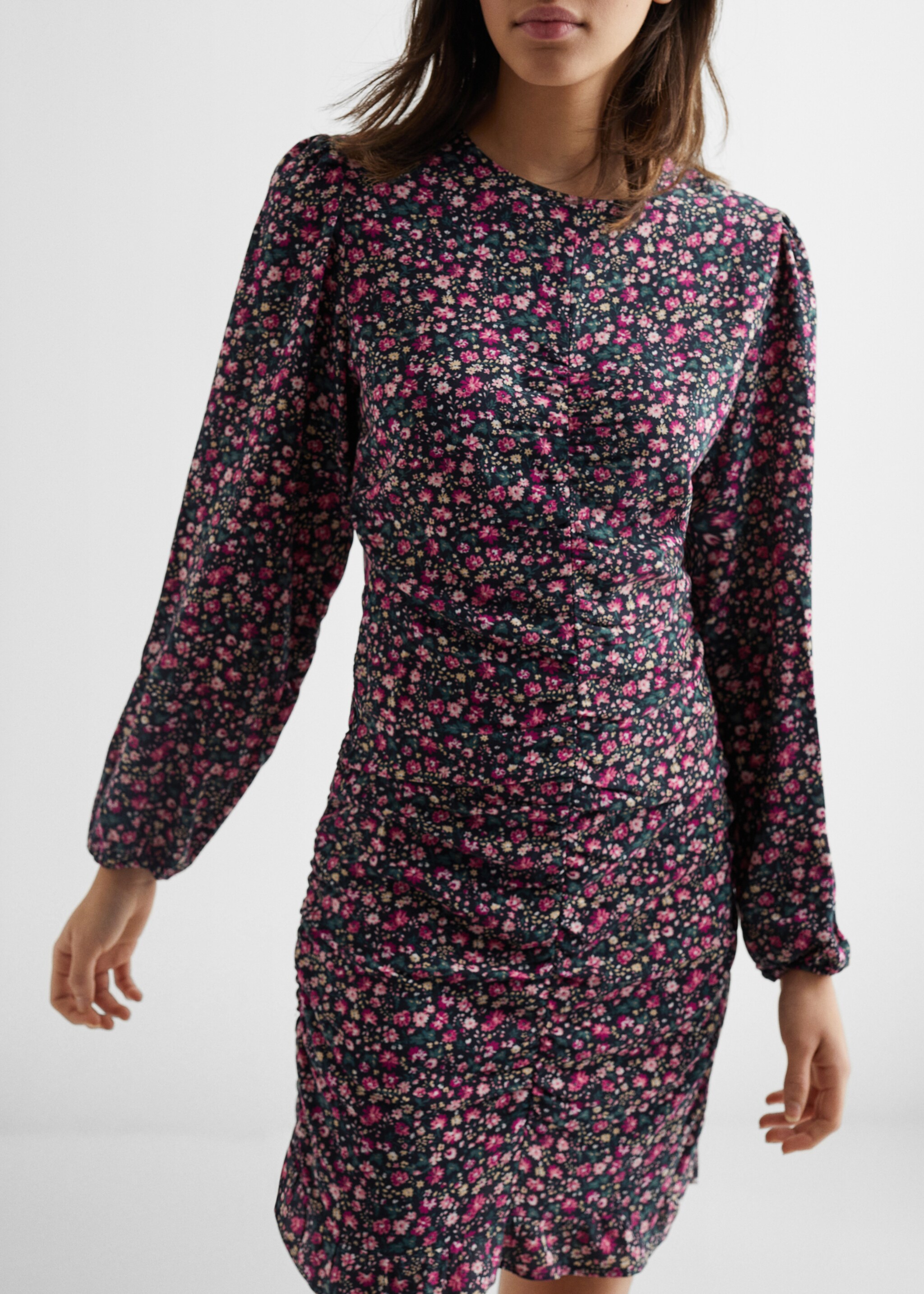 Floral print dress - Details of the article 2, Black. Ref: 47033774-00.