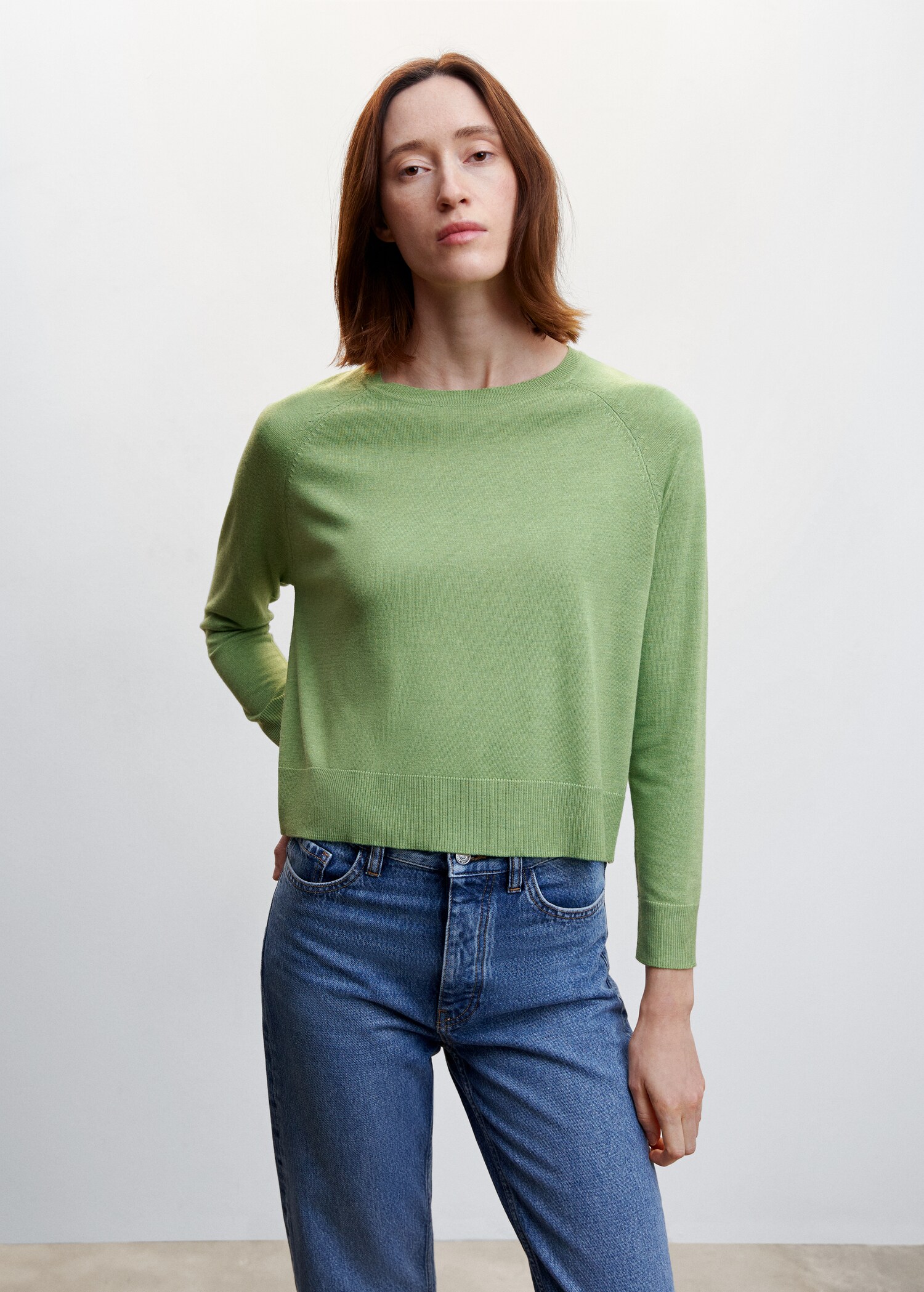 Fine-knit crew-neck sweater - Medium plane