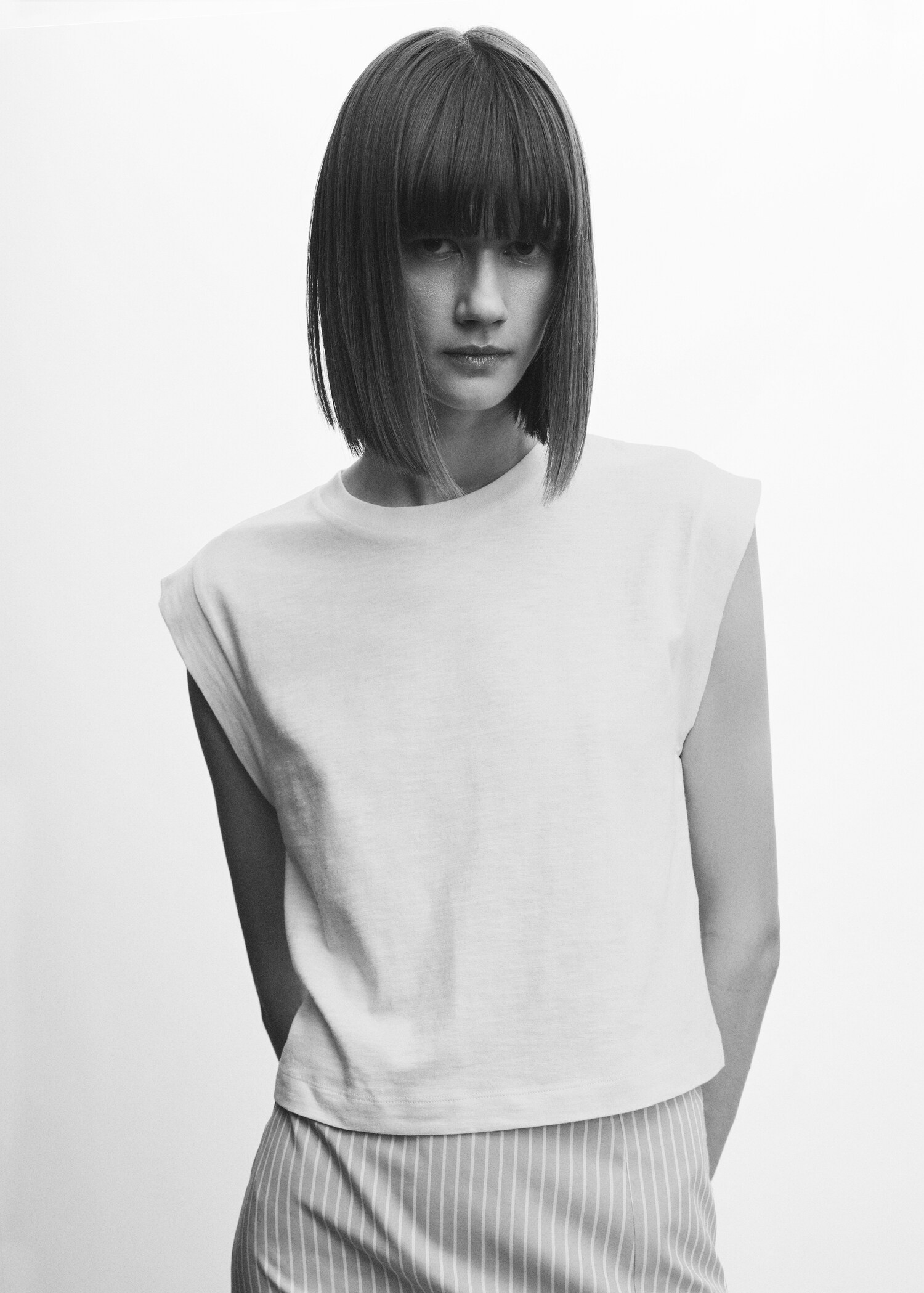 Cropped cotton T-shirt - Medium plane